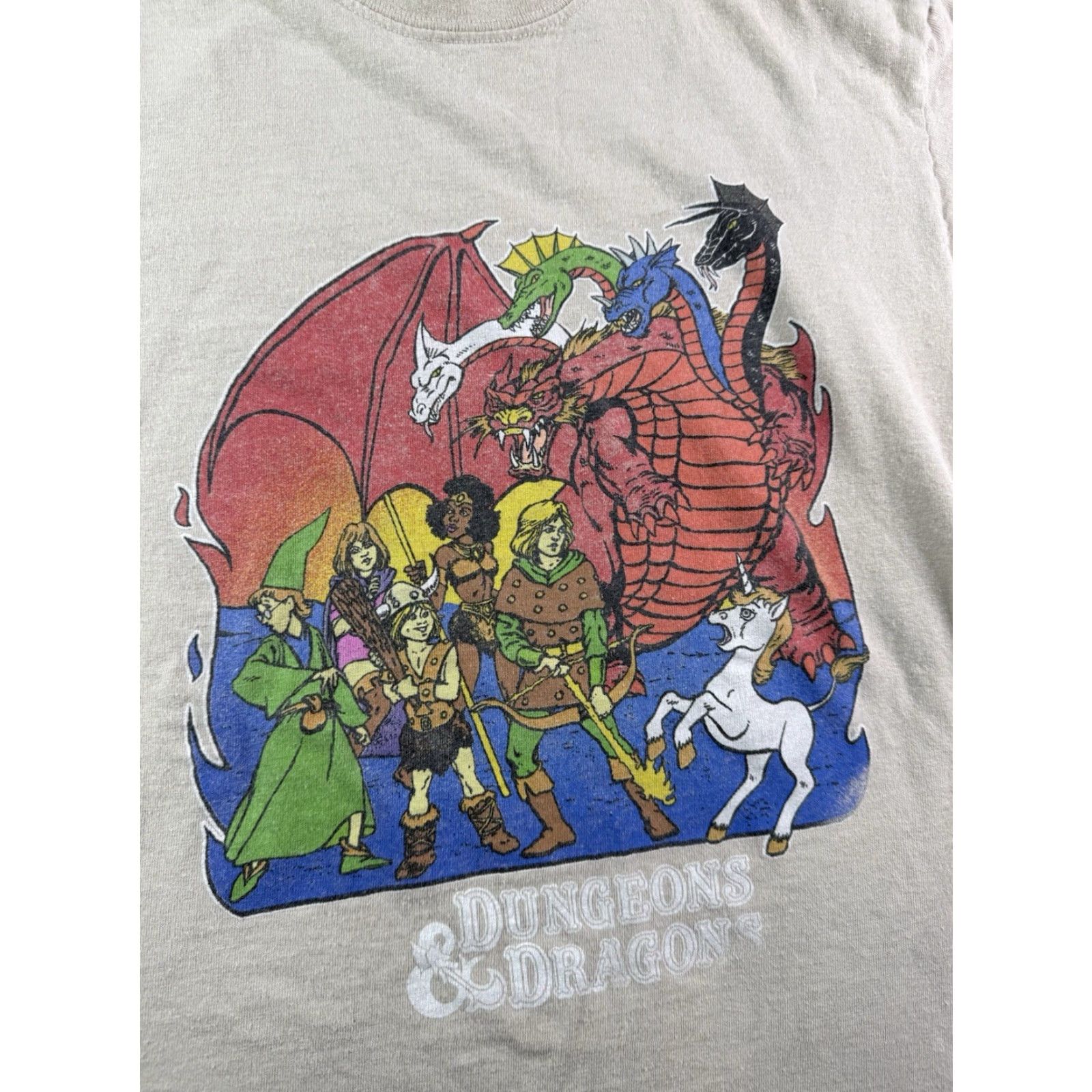 Vintage Dungeons & Dragons T-shirt Unisex Adults Short Sleeve Crew Neck Wizard Graphic Tee 2019 Brown Small Size US S / EU 44-46 / 1 - 2 Thumbnail