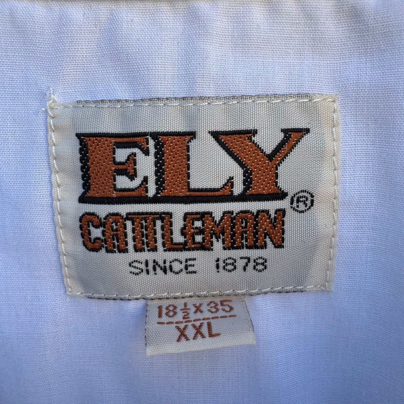 Other Ely Cattleman Mens XXL White Western Pearl Snap Long Sleeve Size US XXL / EU 58 / 5 - 2 Thumbnail