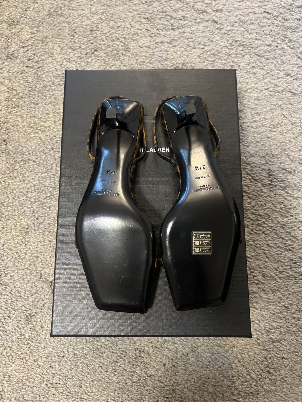 Yves Saint Laurent Leopard print open toe Slingback heel Size US 6.5 / IT 36.5 - 9 Thumbnail