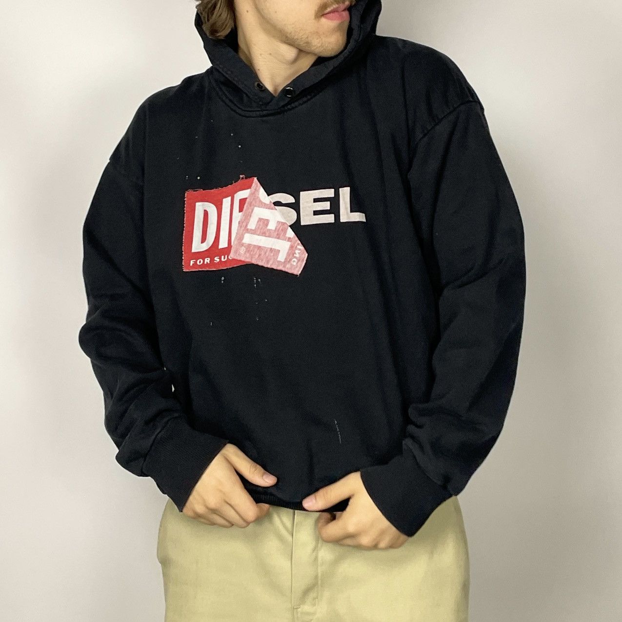 Diesel Diesel Ripped Logo distressed Black Hoodie Size US M / EU 48-50 / 2 - 1 Thumbnail