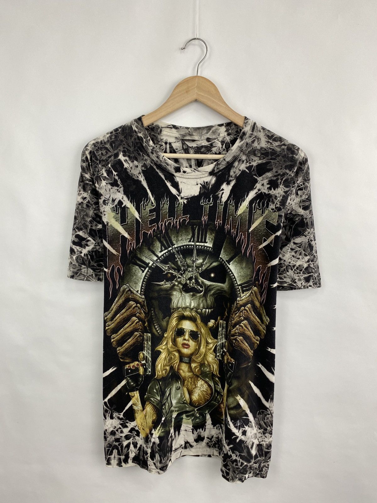 Affliction 💀 Vintage 90s Skull Sexy Girl Hell Time DeathT-Shirt Rare Size US L / EU 52-54 / 3 - 3 Thumbnail