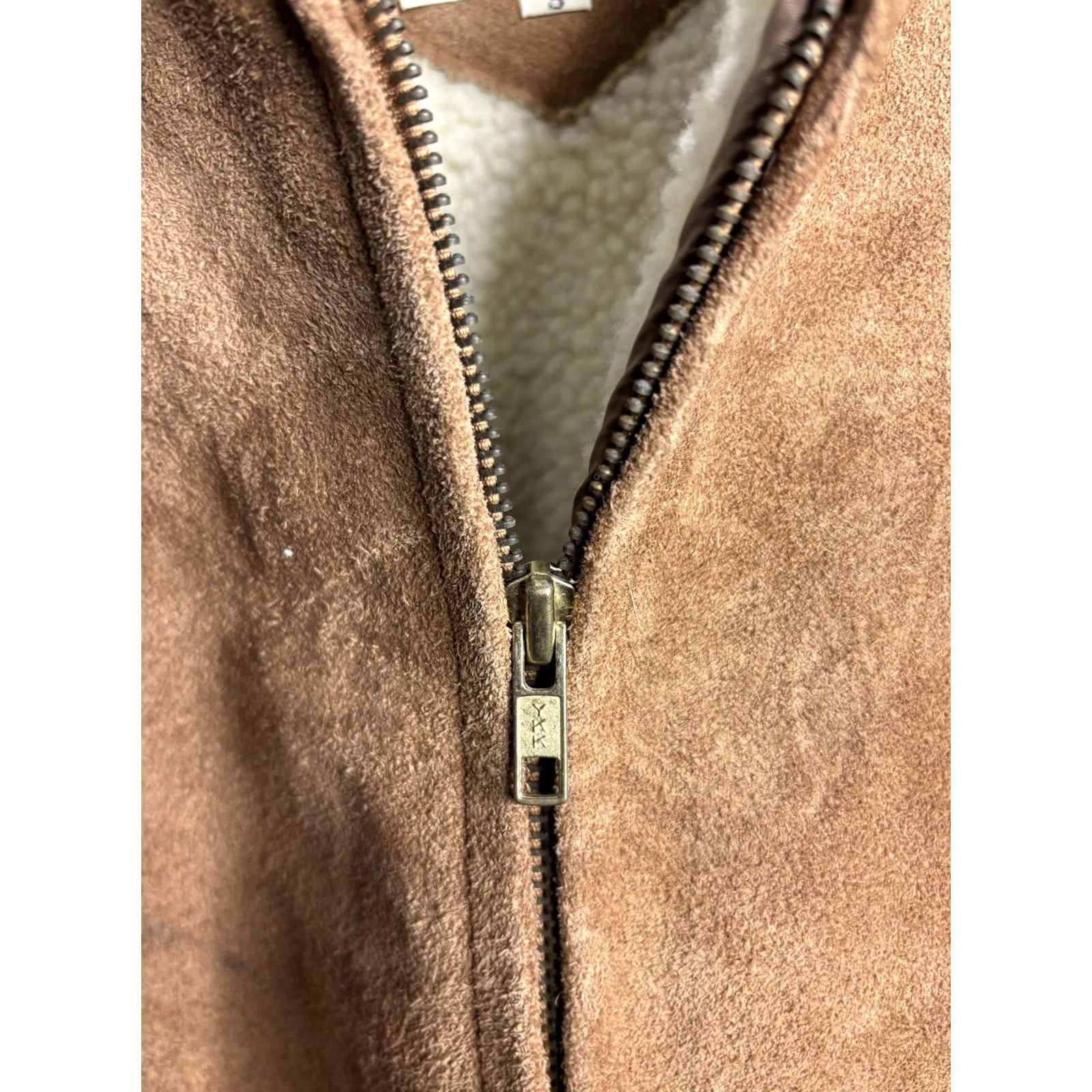 Vintage The Fox Collection Jacket Mens Small Brown Suede Sherpa Lined Bomber Zip Size US S / EU 44-46 / 1 - 3 Thumbnail