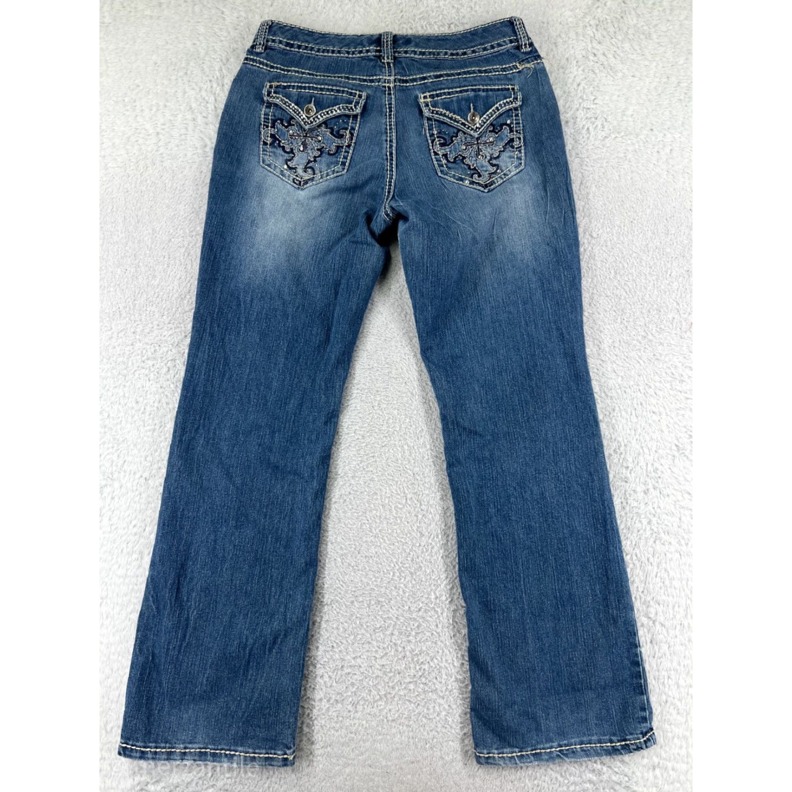 Nine West Nine West Jeans Womens 8 Blue Bootcut Denim Cotton Stretch Logo 5-Pocket Pockets Regular Inseam 30 Modern Classic American Mens? Size 30" / US 8 / IT 44 - 3 Thumbnail