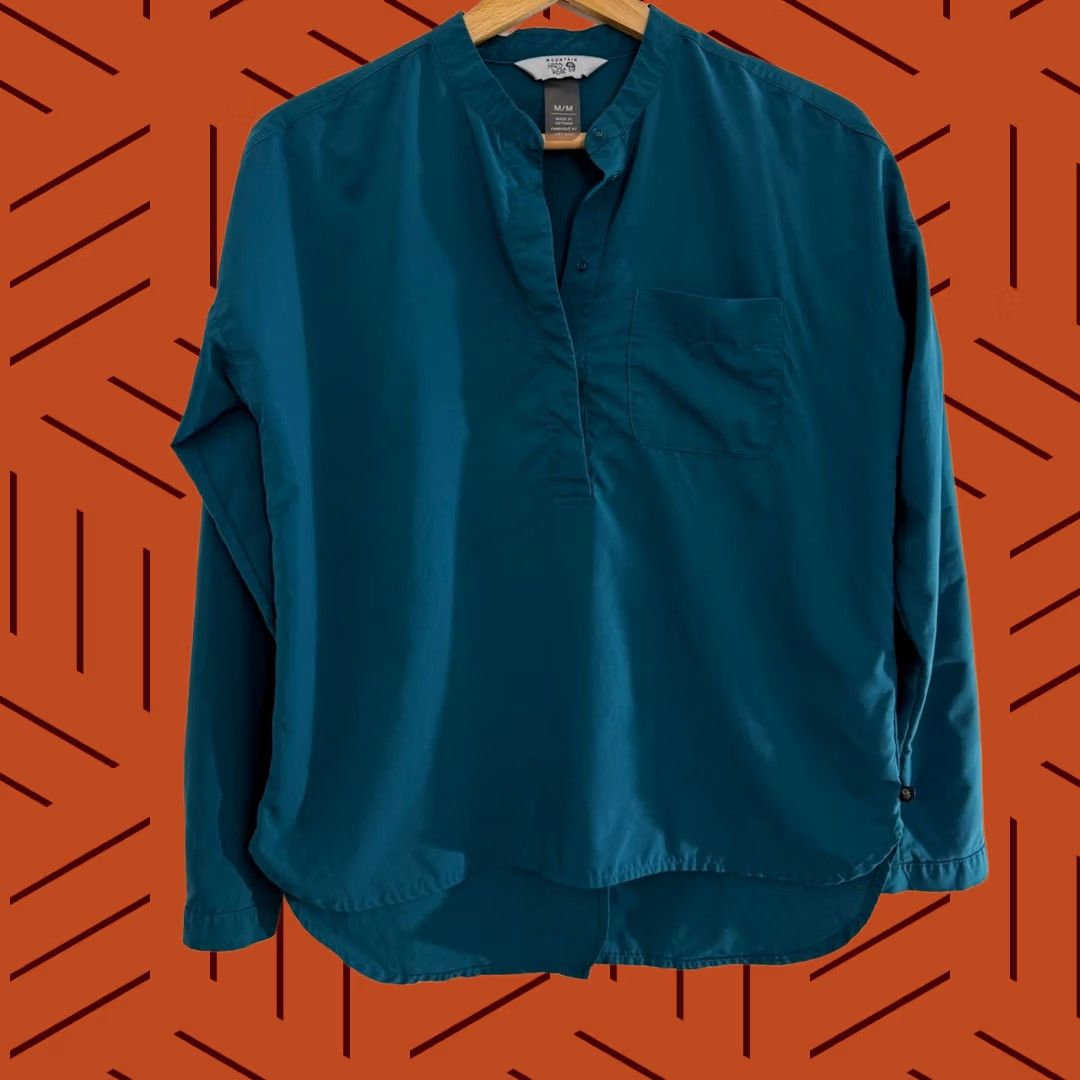 Mountain Hardwear Mountain Hard Wear Teal Long Sleeve Shirt Solid Nylon Women Size M Size M / US 6-8 / IT 42-44 - 1 Thumbnail
