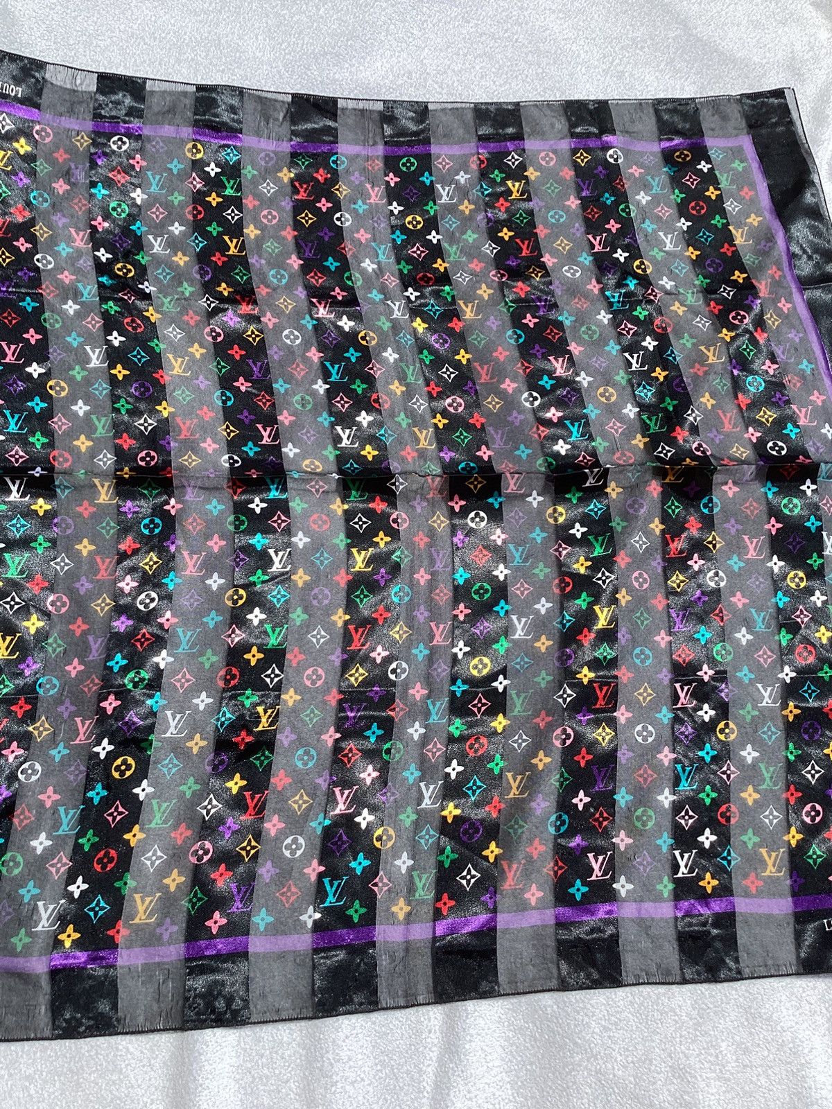 Other 90s Louis Vuitton Paris France rainbow monogram silk bandana Size ONE SIZE - 2 Thumbnail