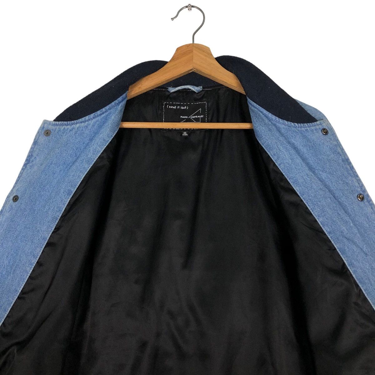 Japanese Brand 🔥Vtg Denim Bomber Jacket Mark Gonzales Big Logo Spell Out Size US M / EU 48-50 / 2 - 7 Thumbnail