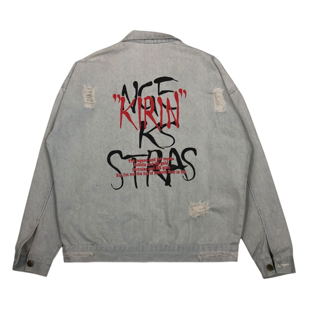 Japanese Brand 🔥VINTAGE DENIM JACKET BIKER UNBRANDED BIG LOGO BACK HIT Size US M / EU 48-50 / 2 - 1 Thumbnail