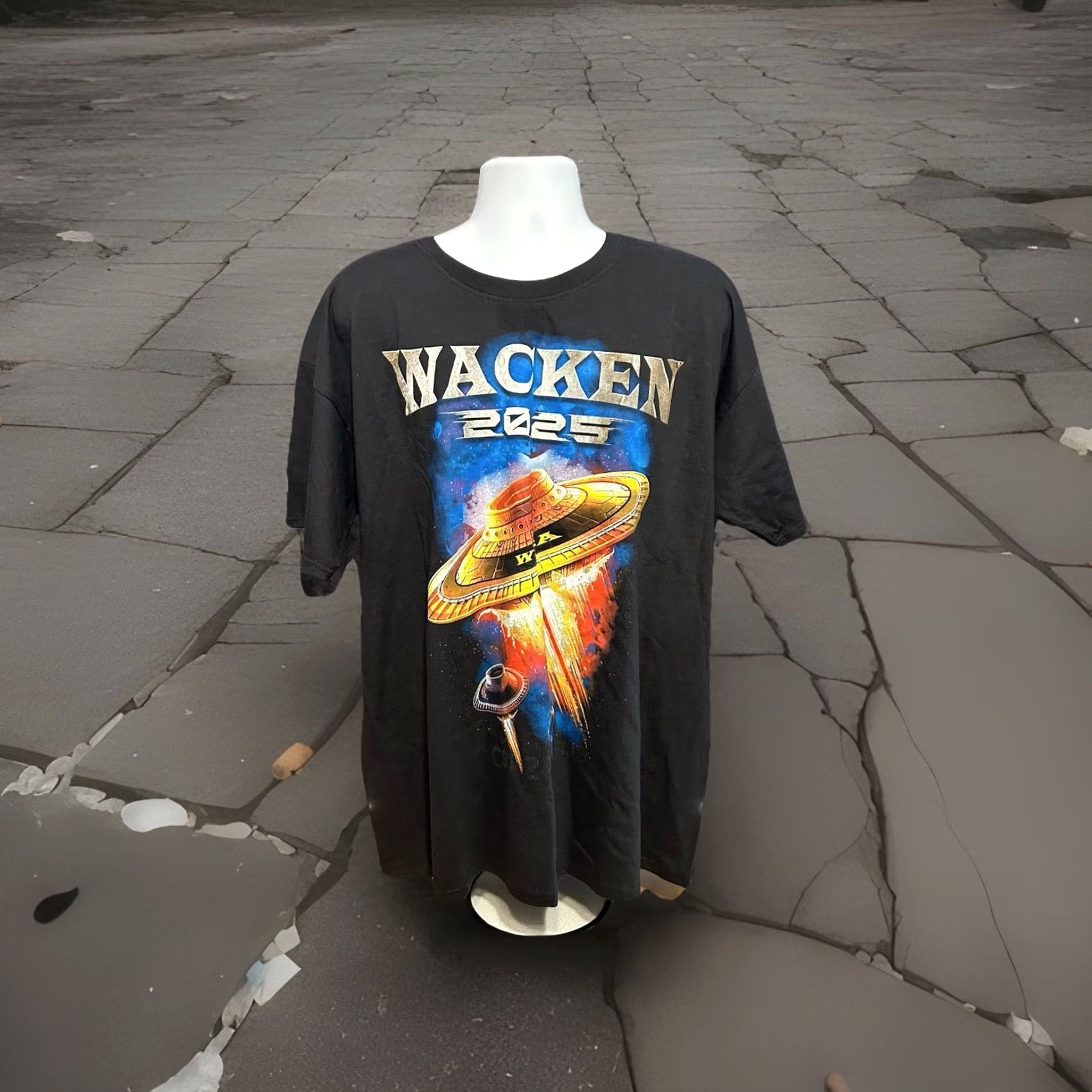 Fruit Of The Loom Wacken 2025 Men's 2XL Black Short Sleeve T-Shirt - Metal Madness Logo Graphic Size US XXL / EU 58 / 5 - 4 Thumbnail