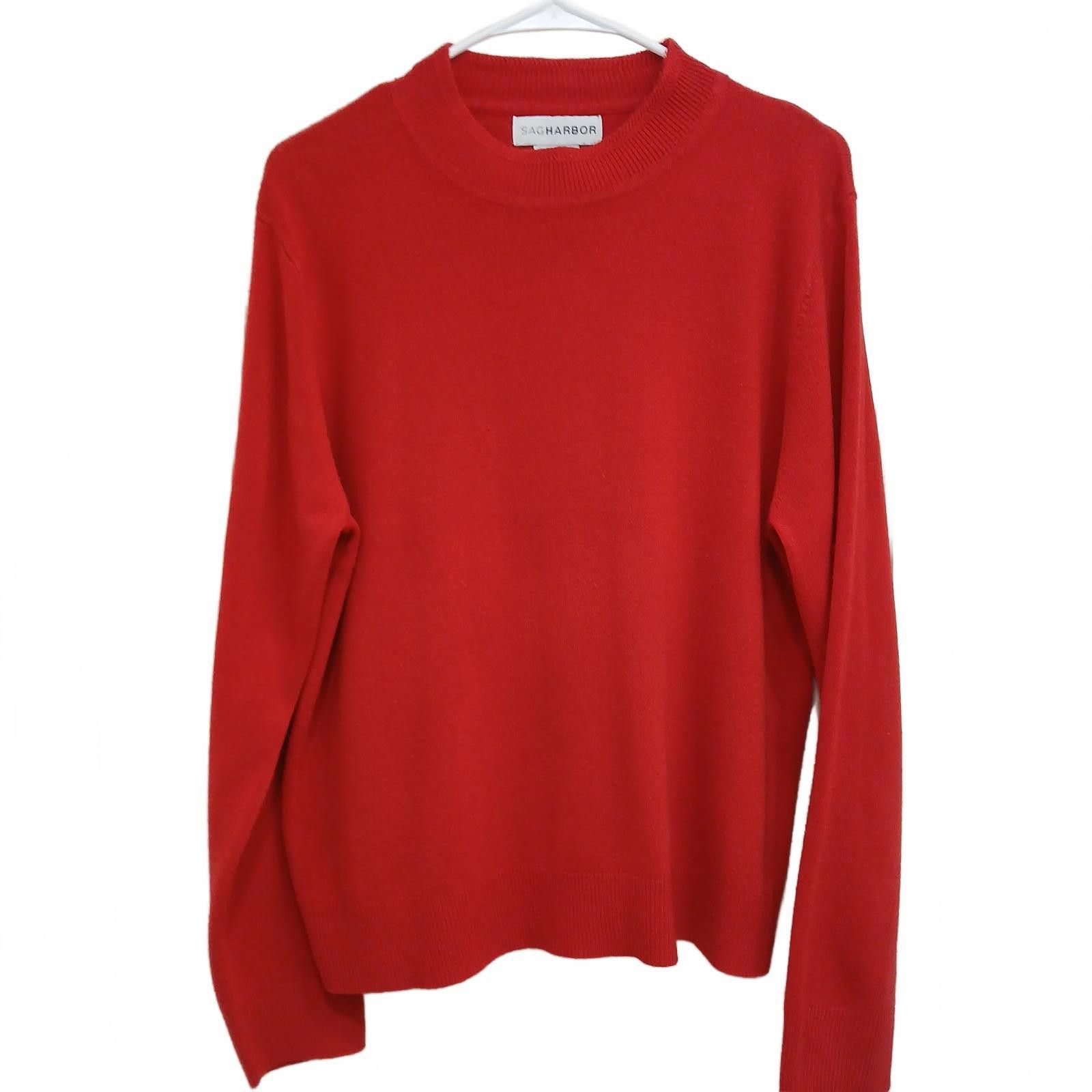 Designer Red Knit Sweater Sag Harbor Women's Extra Large Size XL / US 12-14 / IT 48-50 - 2 Thumbnail