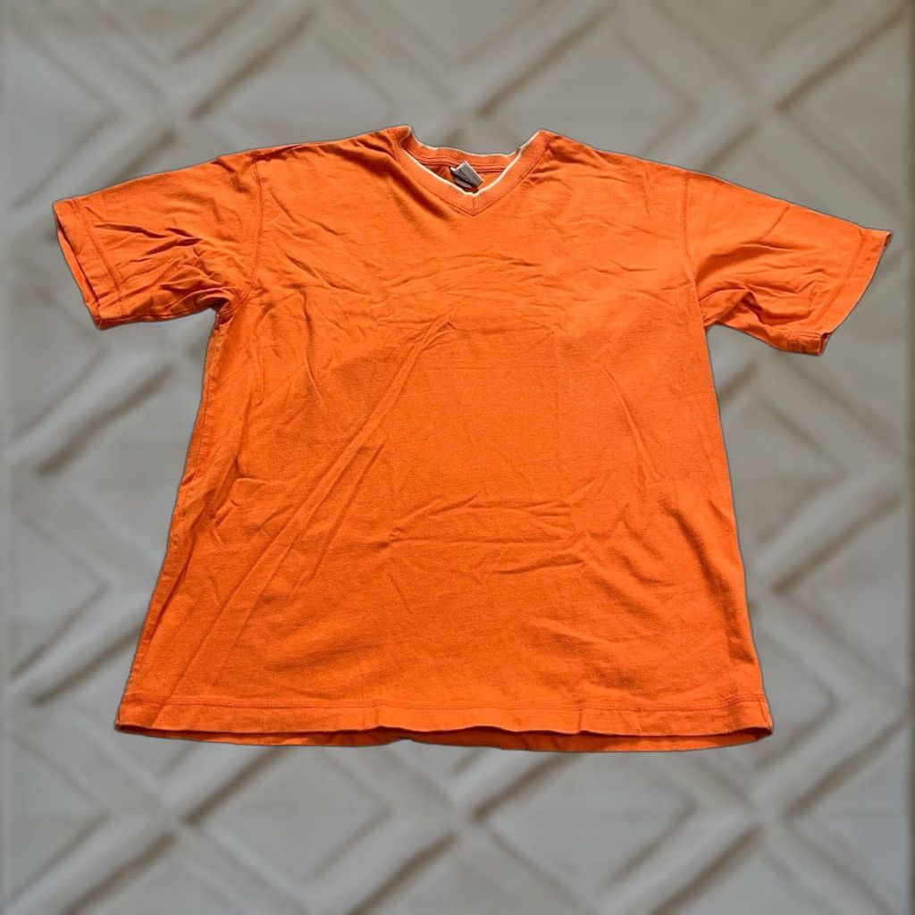 Old Navy VINTAGE Old Navy Men’s Cotton V-Neck T-Shirt Short Sleeve Orange Solid 90s Casual Mens Size US M / EU 48-50 / 2 - 1 Thumbnail