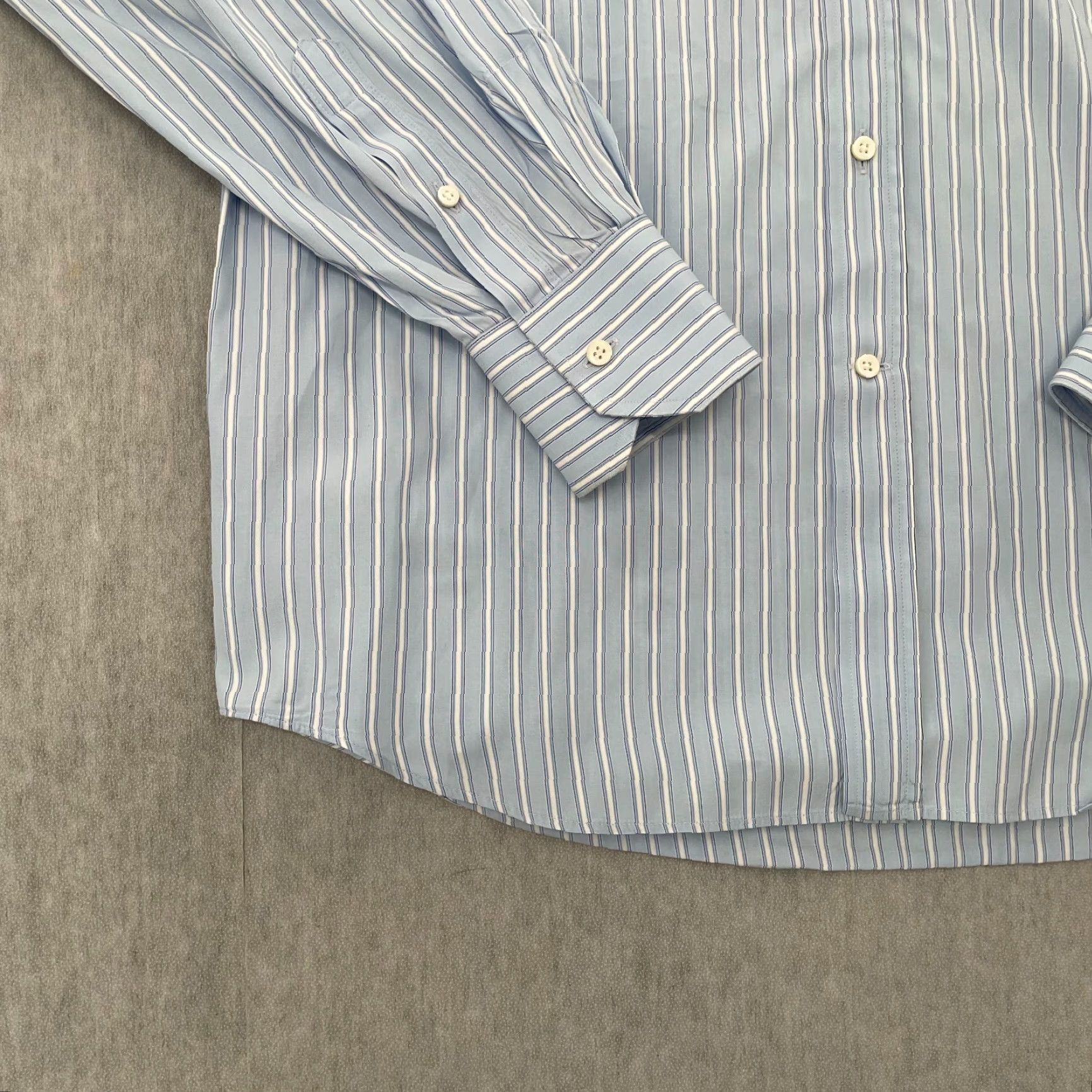 Canali VINTAGE Canali Dress Shirt Adult 16 Blue Striped Button Up Long Sleeve Cotton Italy Mens Size US L / EU 52-54 / 3 - 4 Thumbnail
