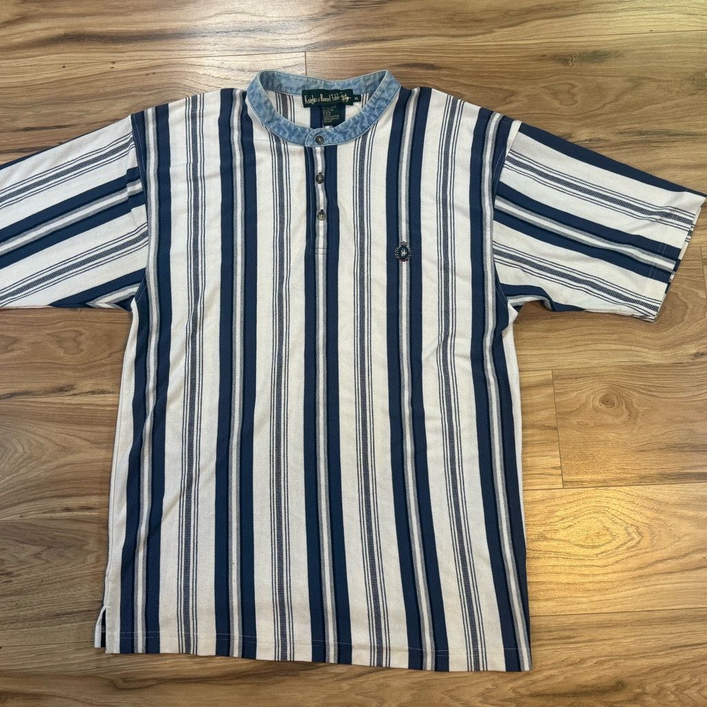 J Brand Knights of Round Table Men’s XL Striped Henley Shirt Size US XL / EU 56 / 4 - 1 Thumbnail