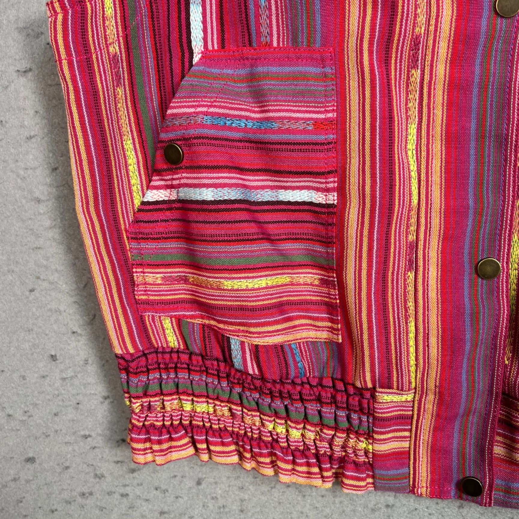 Anthropologie VINTAGE Anthropologie Womens XS Striped Sleeveless Utility Vest Size XS / US 0-2 / IT 36-38 - 7 Thumbnail