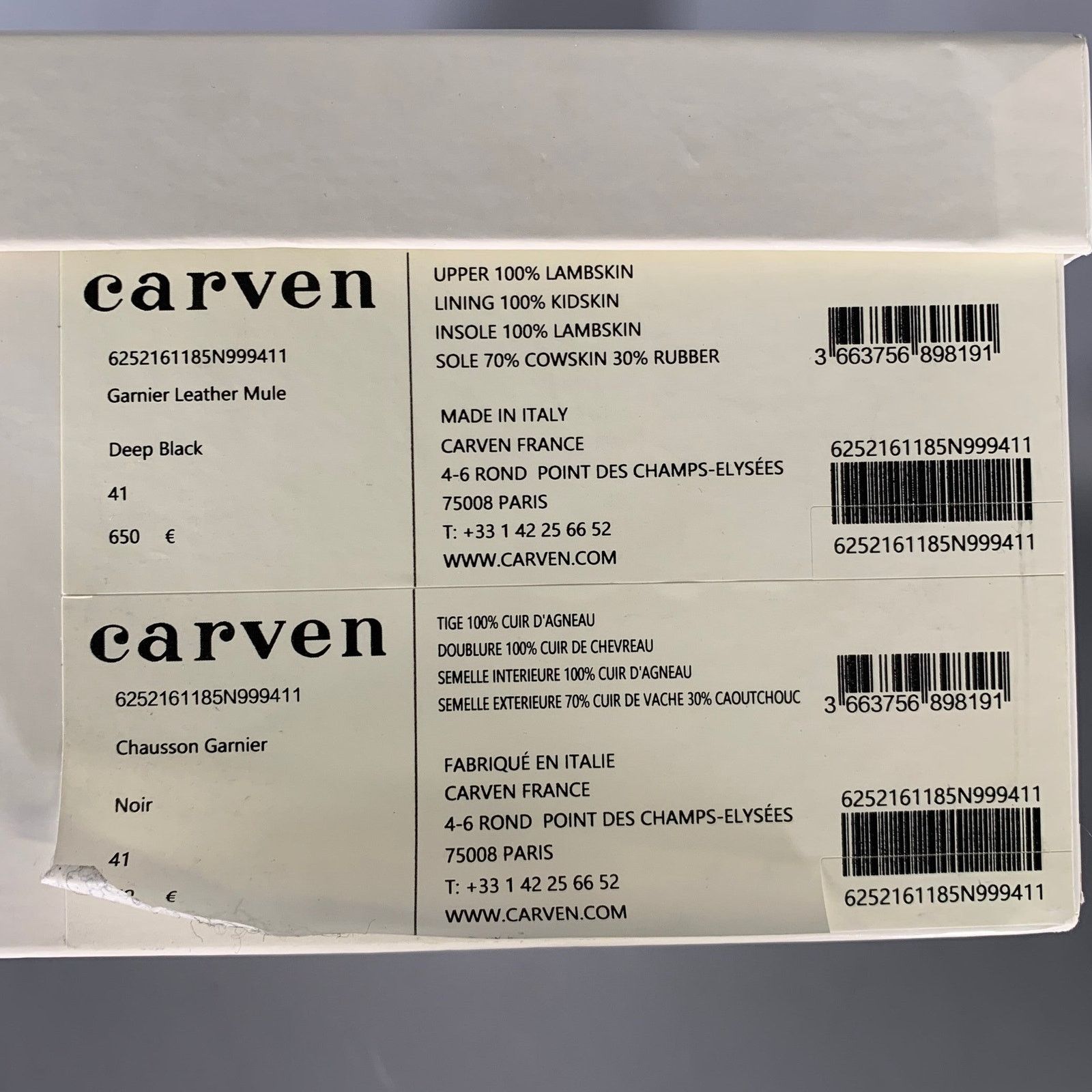 Carven CARVEN Size 10 Black Leather Lambskin Slippers Flats Size US 10 / IT 40 - 10 Thumbnail