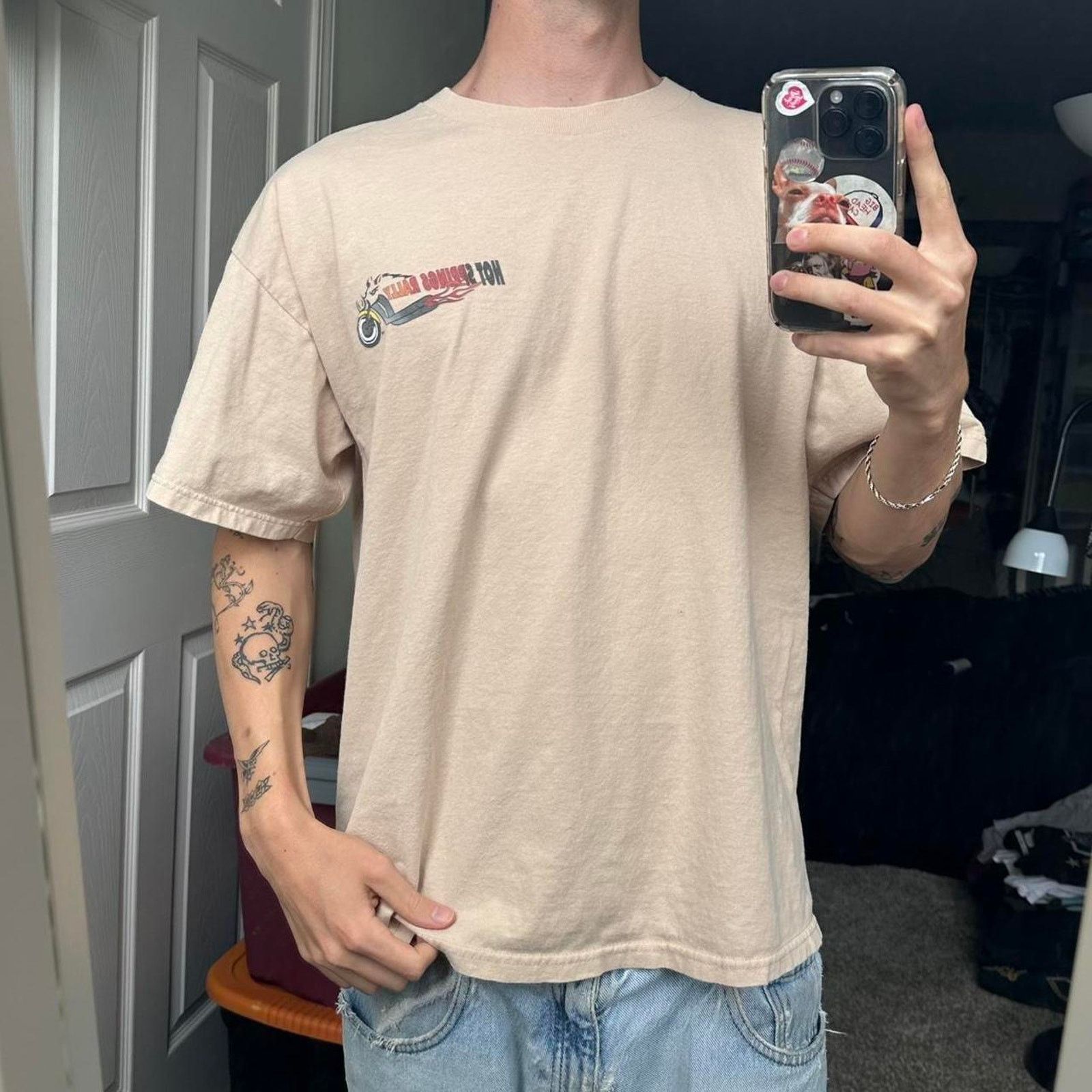 Vintage Vintage Beige Hot Springs Rally Arkansas Biker Graphic Tee Size US XL / EU 56 / 4 - 8 Thumbnail