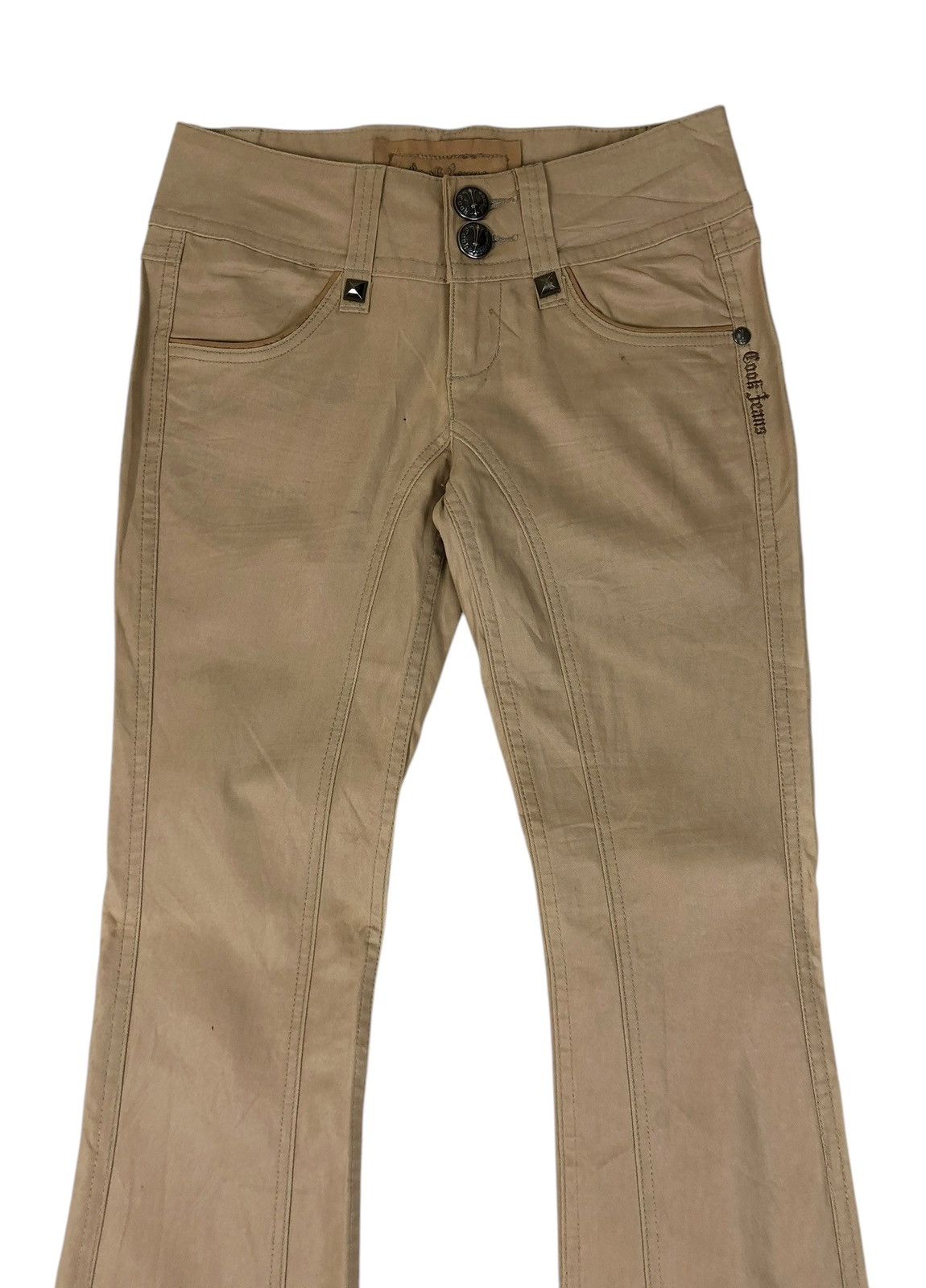 Japanese Brand Super Flare Cook Jeans Low Rise Waxed Cotton Casual Pants Size US 30 / EU 46 - 3 Thumbnail