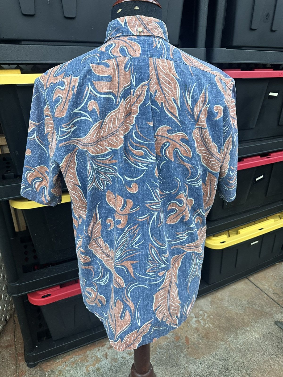 Reyn Spooner PreOwned Reyn Spooner Blue/Orange Hawaiian Print Men's L Size US L / EU 52-54 / 3 - 2 Thumbnail