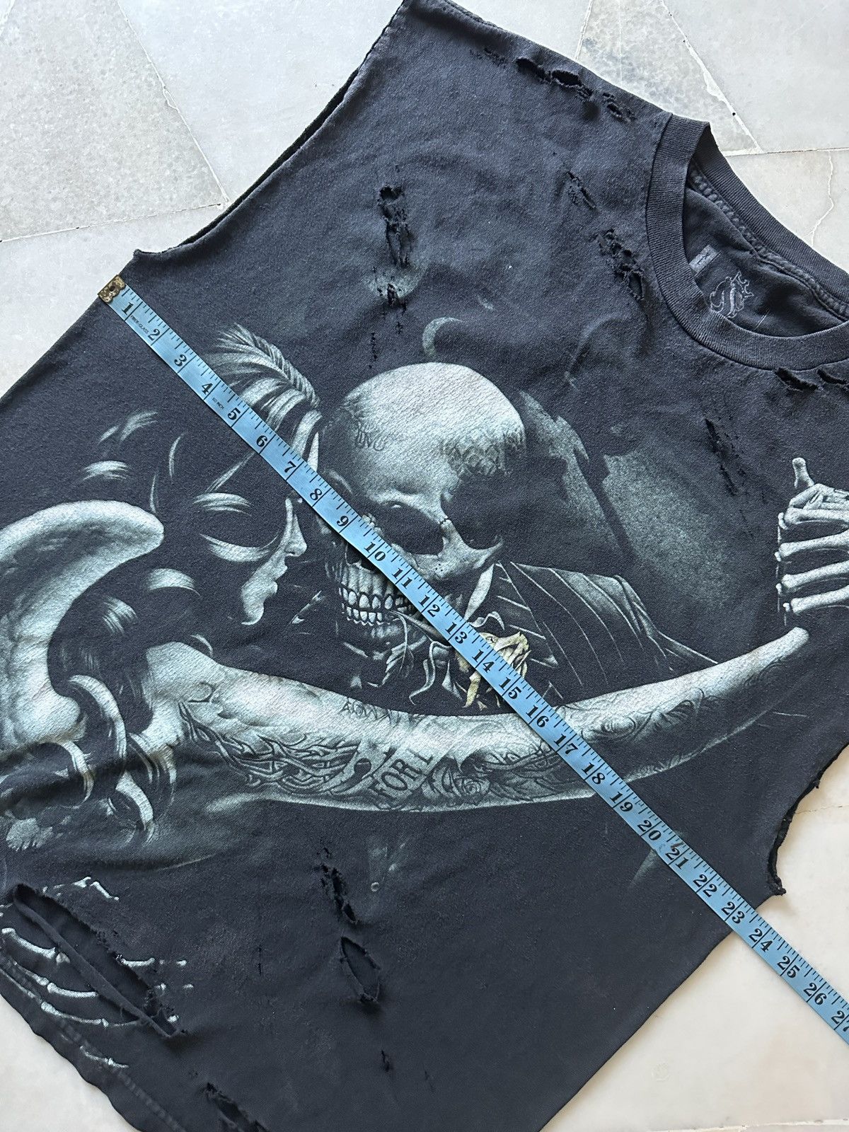 Japanese Brand OG ABEL SKULLS ART THRASHED TOP TANK SHIRT Size US XL / EU 56 / 4 - 6 Thumbnail