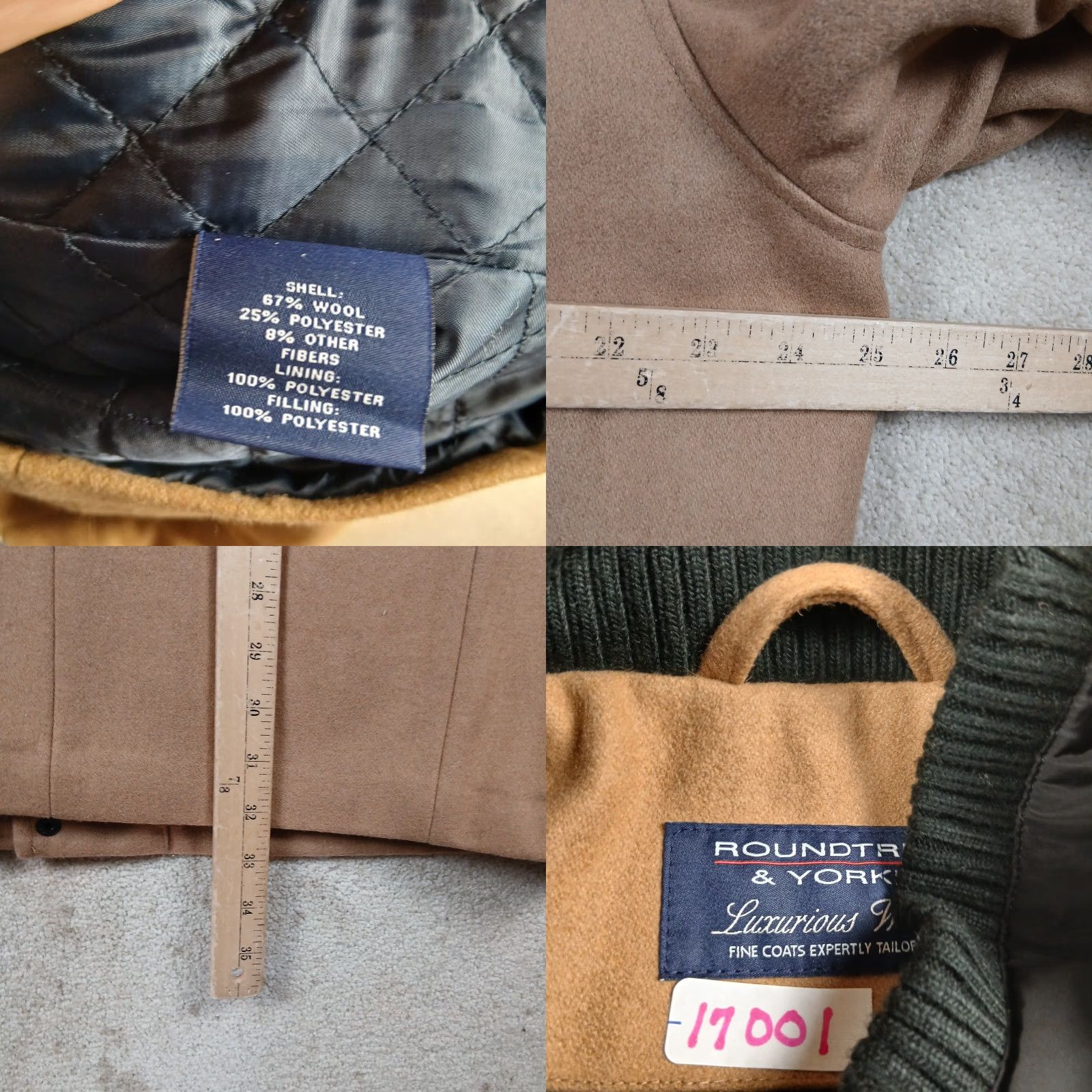Roundtree & Yorke Roundtree and Yorke Jacket Mens Large Beige Brown Luxurious Wool Blend Size US L / EU 52-54 / 3 - 8 Thumbnail