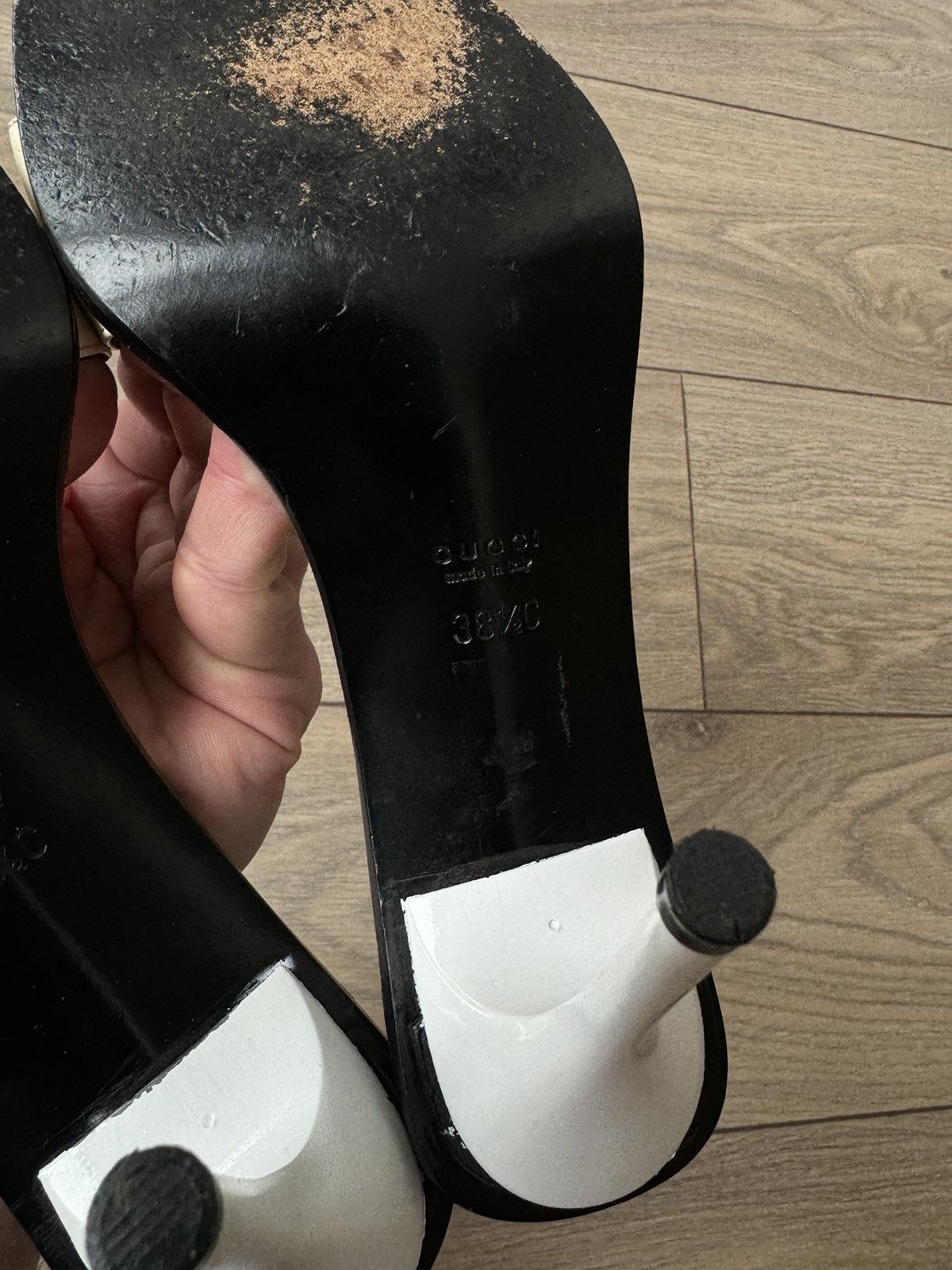 Gucci Vintage Gucci Limited Edition Thick Heel Slide Sandals Size US 8 / IT 38 - 8 Thumbnail