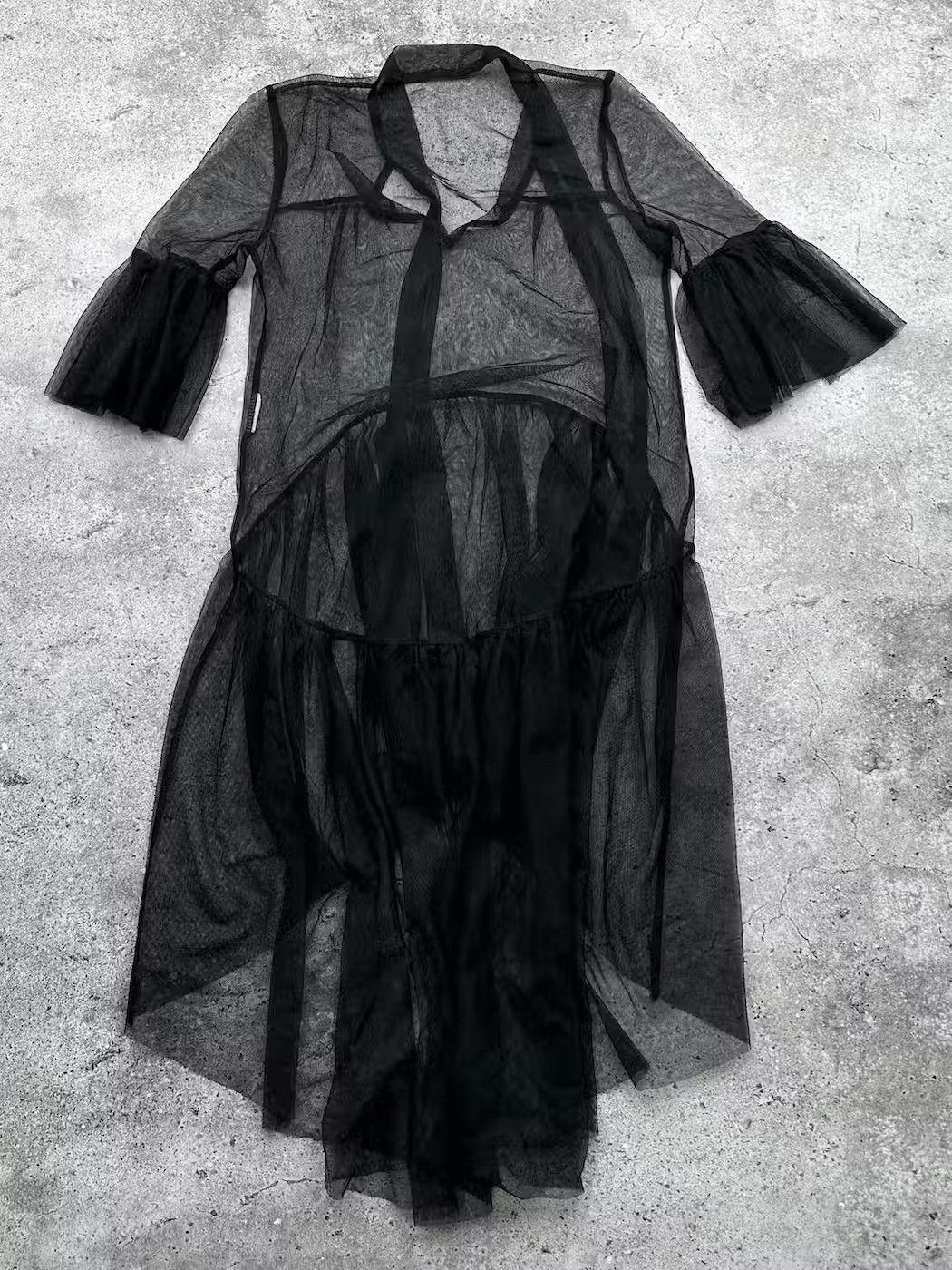 Japanese Brand Vintage Mesh Gothic Flare Dress C281(V436) Size M / US 6-8 / IT 42-44 - 5 Thumbnail
