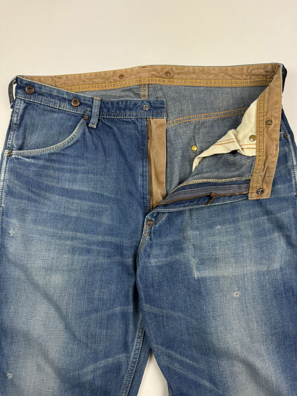 Edwin Edwin 550923 Over Works Factory Distressed Jeans Pants Size US 34 / EU 50 - 12 Thumbnail