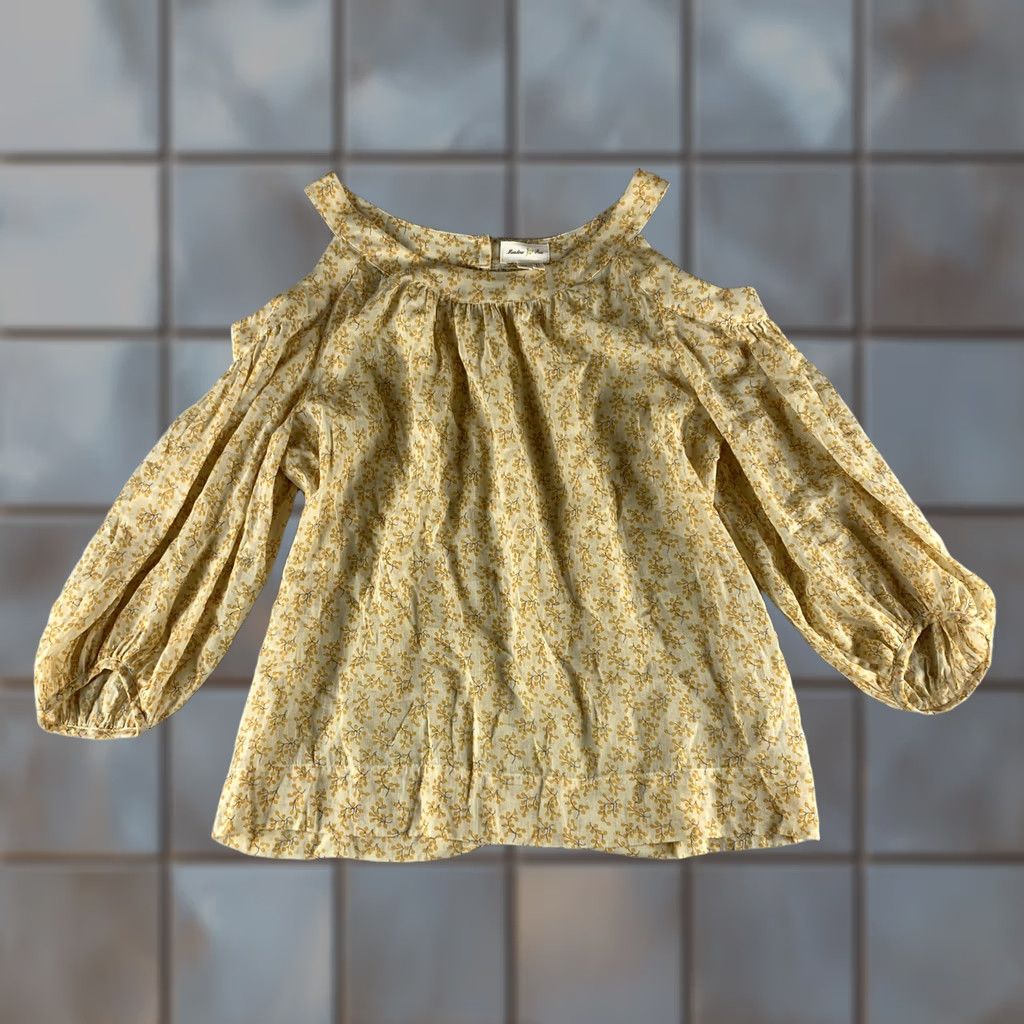Vintage VINTAGE Meadow Rue BLOUSE Womens Size 2 YELLOW FLORAL BALLOON SLEEVE COLD SHOULDER Size XS / US 0-2 / IT 36-38 - 1 Thumbnail