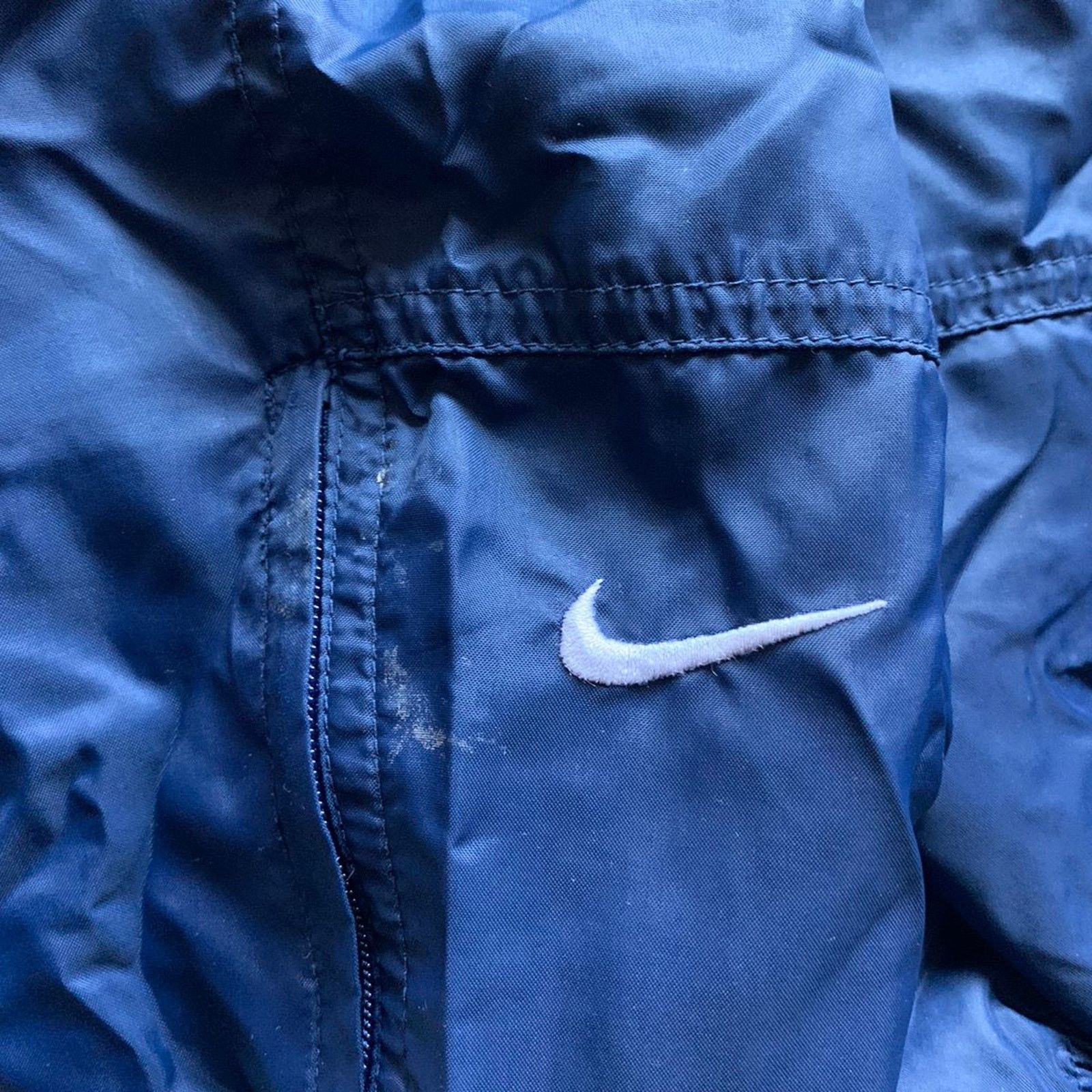 Nike × Vintage Vintage 90s Nike Track Pants Navy Blue Large Embroidered Size US 33 - 3 Thumbnail