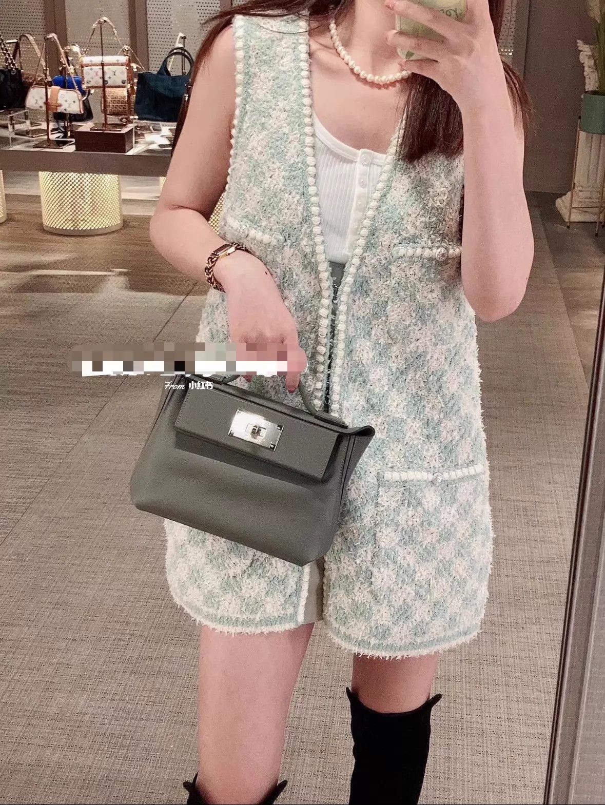 Chanel Chanel 23S Mint Tweed Check 4-Pocket Vest Women's 34 Size XS / US 0-2 / IT 36-38 - 6 Thumbnail