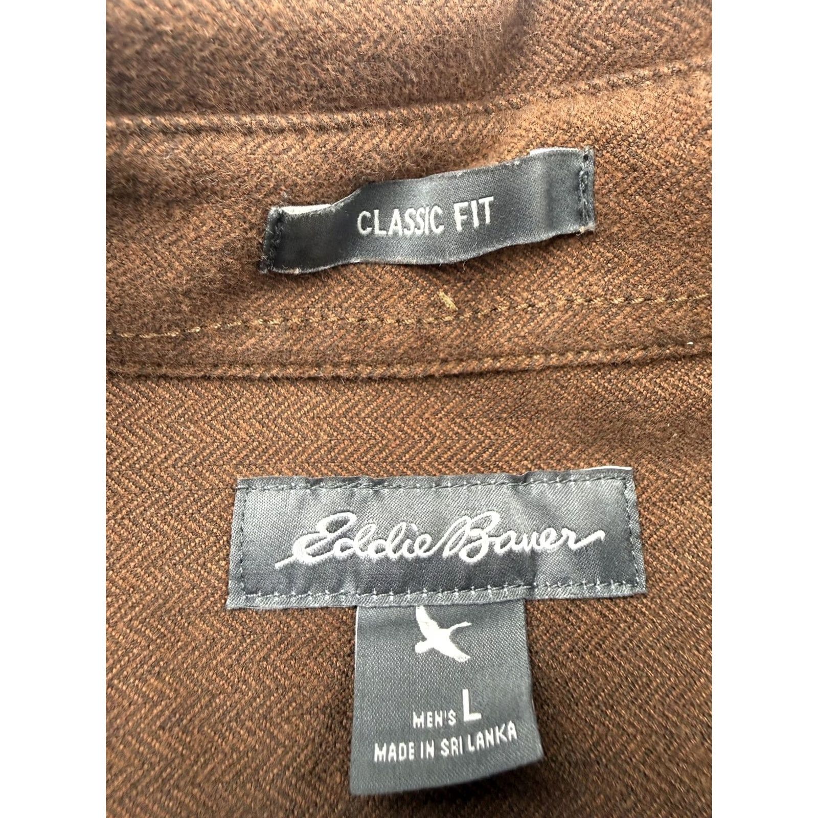 Eddie Bauer Eddie Bauer Shirt Mens L Brown Herringbone Long Sleeve Button-Up Casual Size US L / EU 52-54 / 3 - 3 Thumbnail