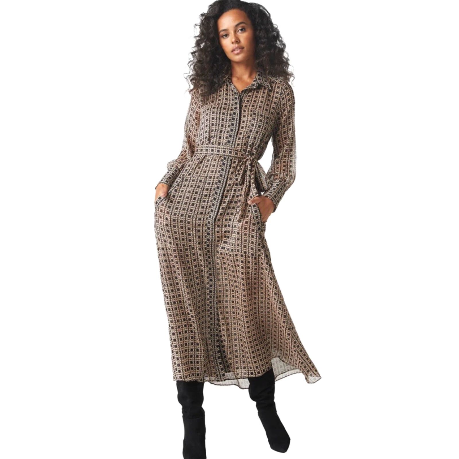 MISA Los Angeles MISA Ines Dress Maxi Lattice Tile Color Size XS Retail 65 EUC Size XS / US 0-2 / IT 36-38 - 2 Thumbnail