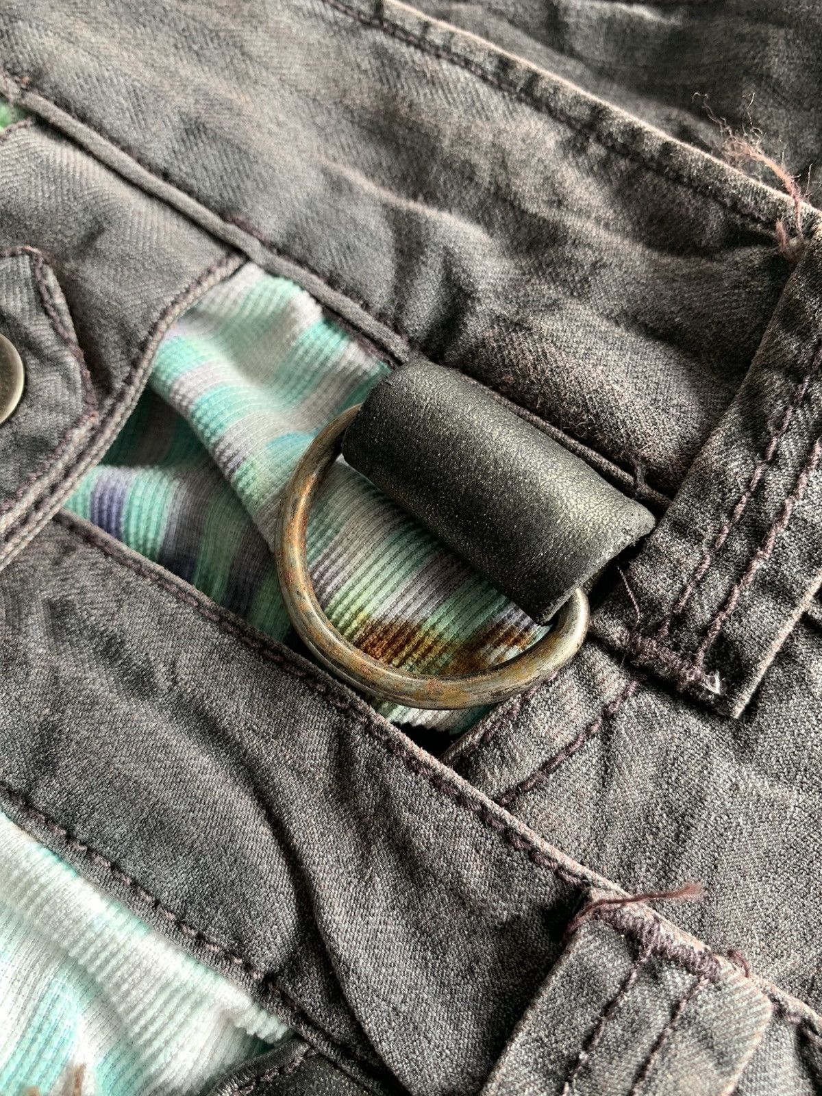 If Six Was Nine FLARE RAIN DOUBLE WAIST PUNK SKULL CUSTOM DISTRESSED DENIM Size US 28 / EU 44 - 21 Thumbnail