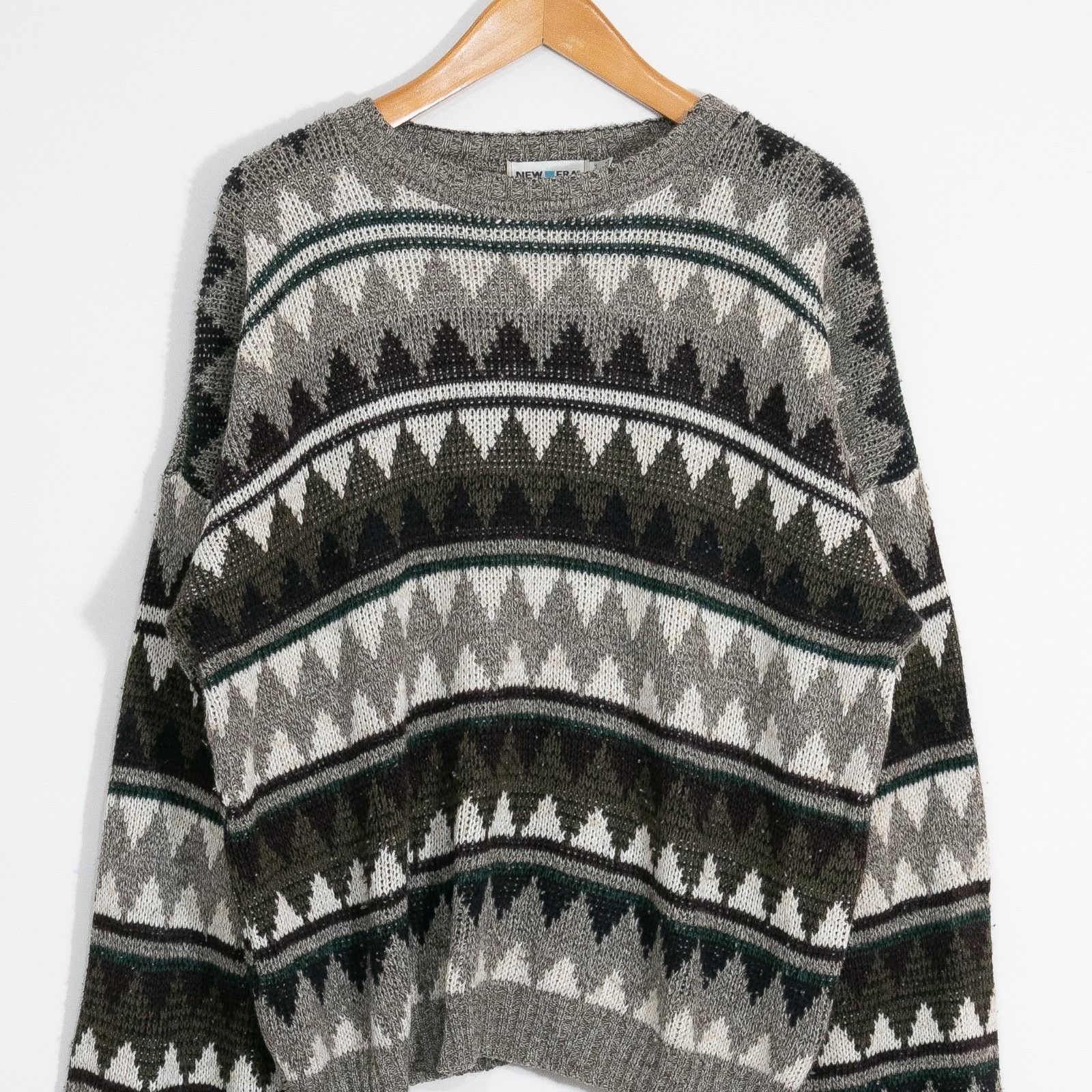 New Era Vintage New Era Acrylic Diamond Pattern Sweater Mens XL Size US XL / EU 56 / 4 - 2 Thumbnail