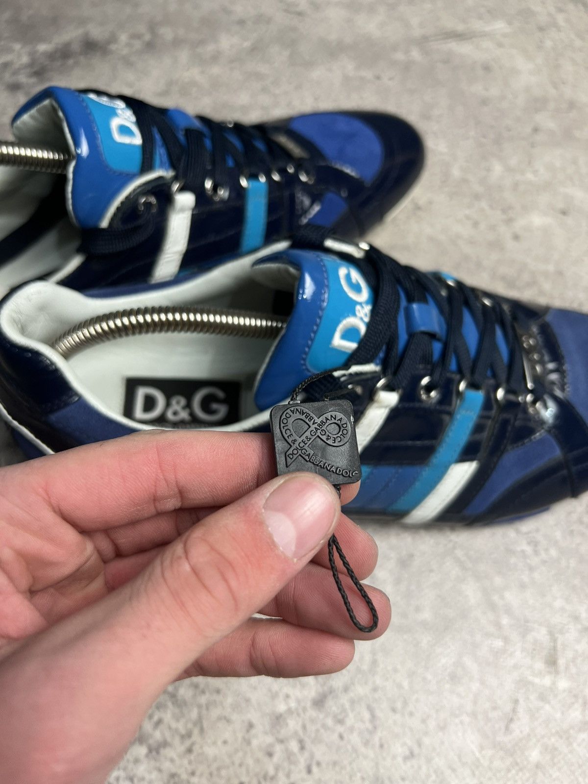 Dolce & Gabbana Vintage Dolce&Gabbana Patent Leather Low Top Sneakers DG Y2K Size US 9 / EU 42 - 8 Thumbnail