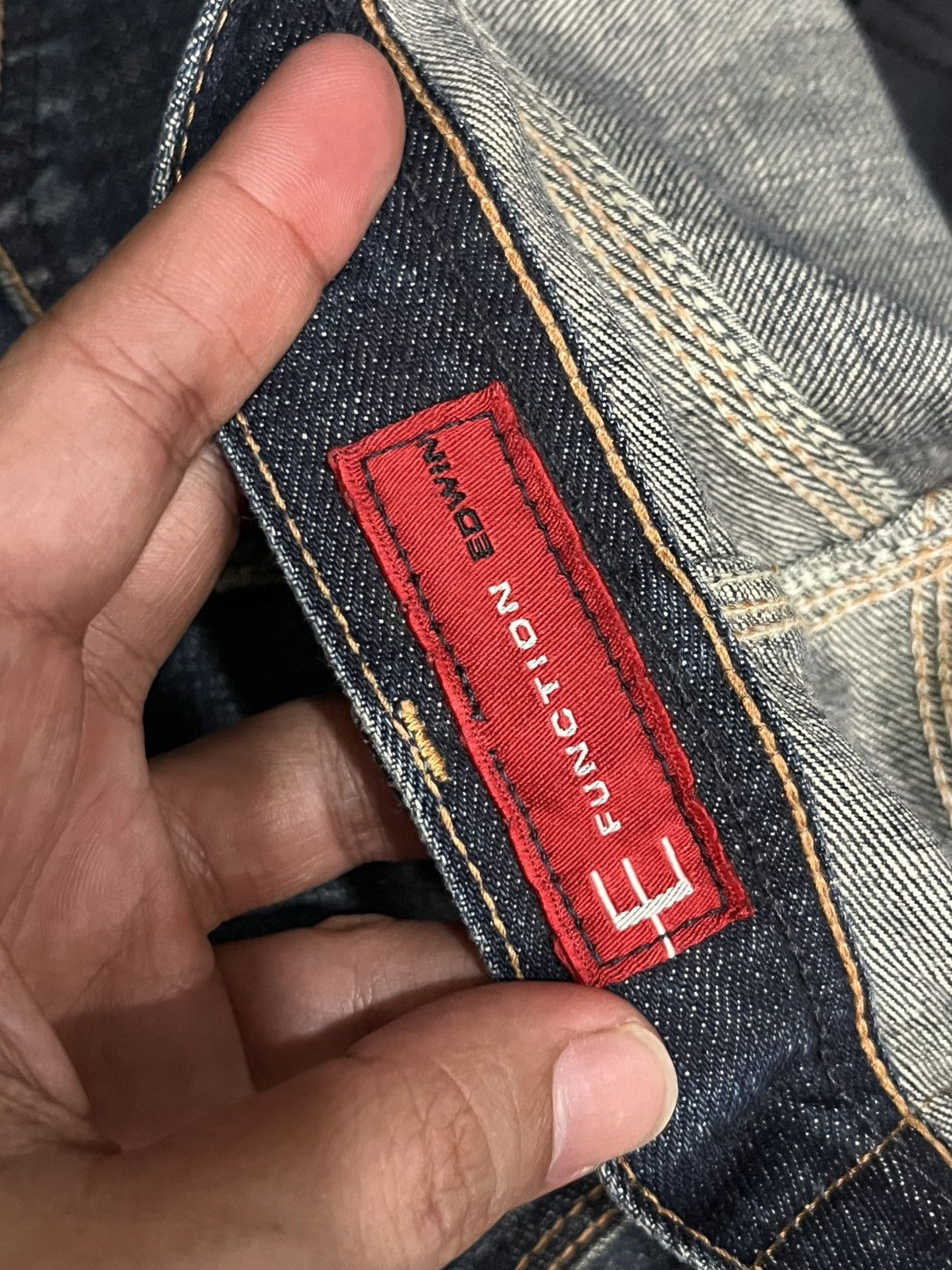 Edwin Vintage Edwin E Function Dark Blue Washed Distressed Jeans Size US 29 - 18 Thumbnail