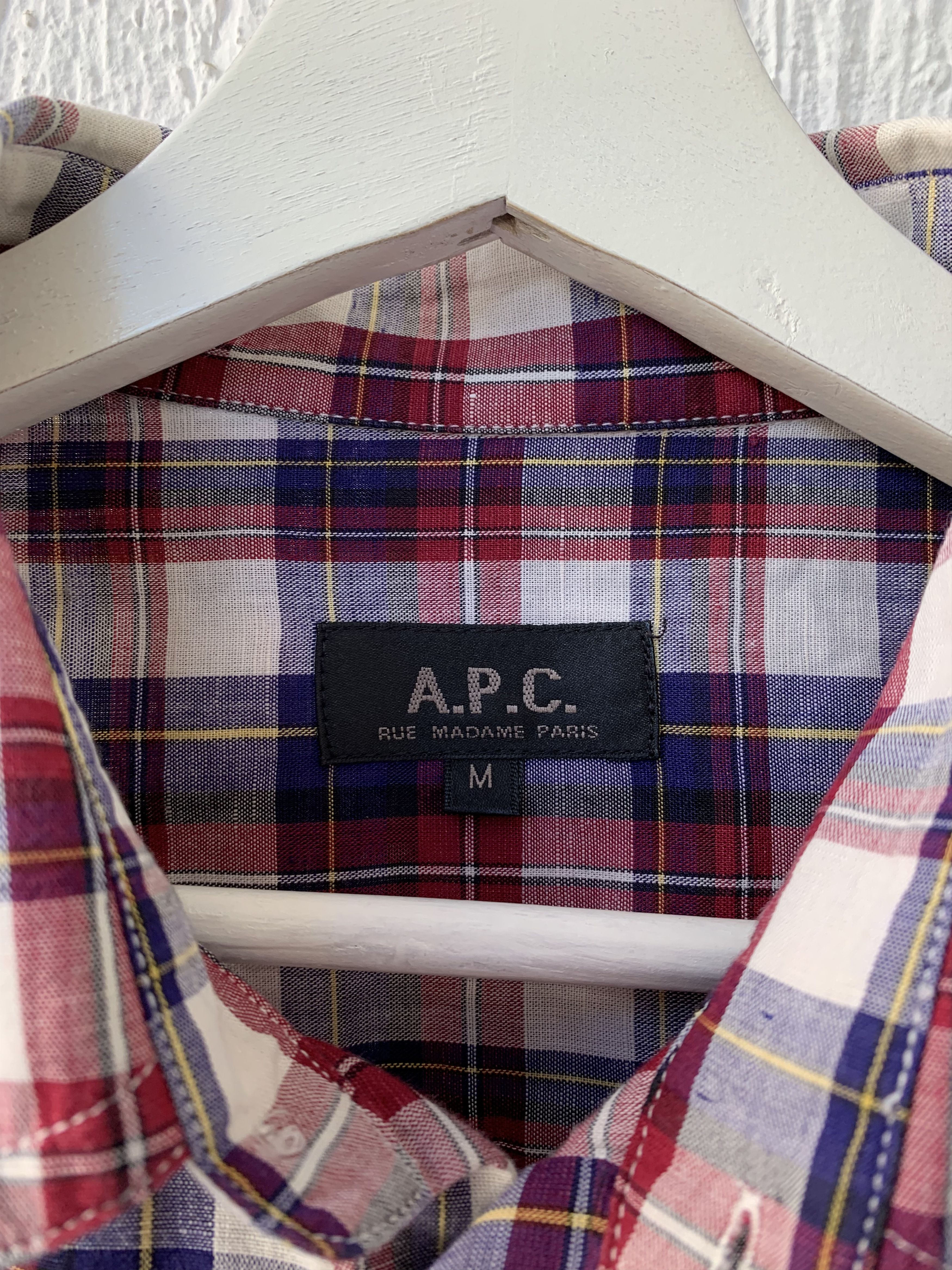 A.P.C. cotton linen tartan check short sleeve shirt Size US M / EU 48-50 / 2 - 4 Thumbnail