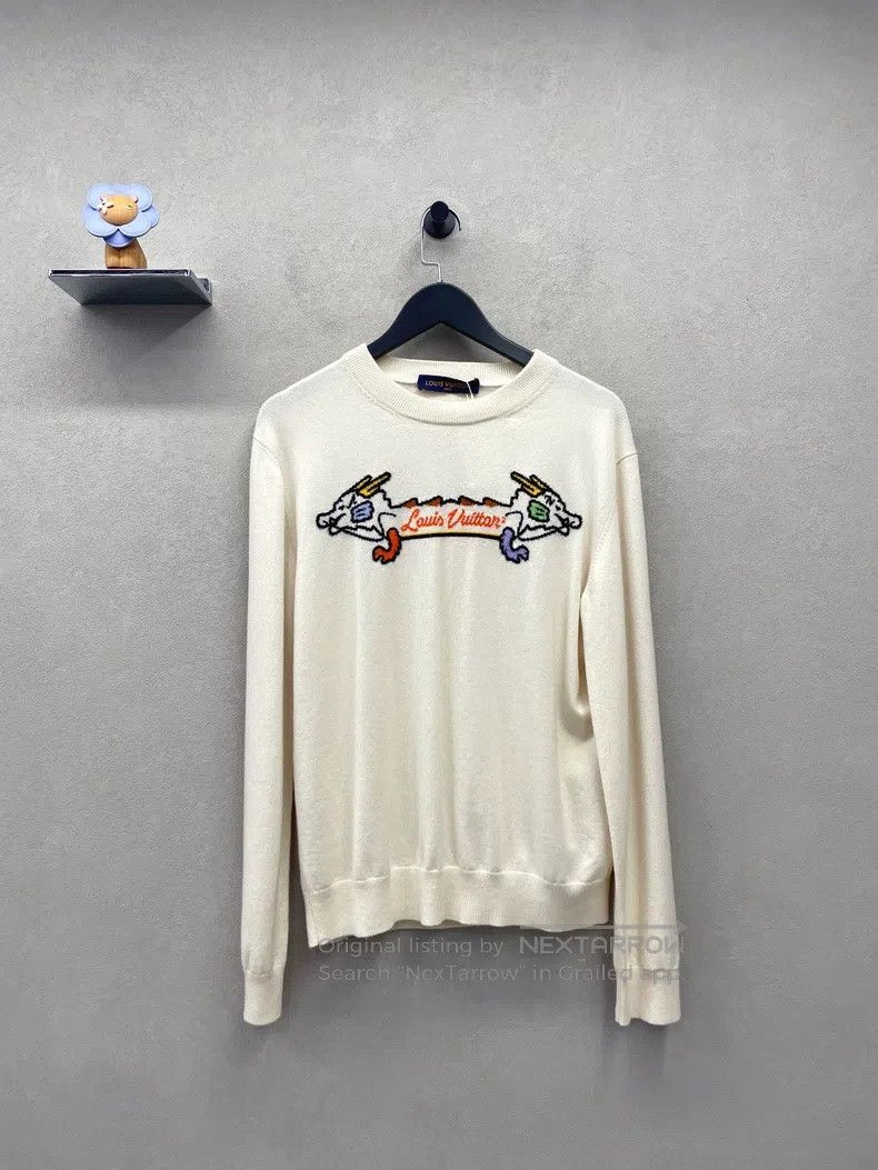 Louis Vuitton Louis Vuitton Nigo2 Signature Beige Double Dragon Knit Swe Size US M / EU 48-50 / 2 - 1 Thumbnail
