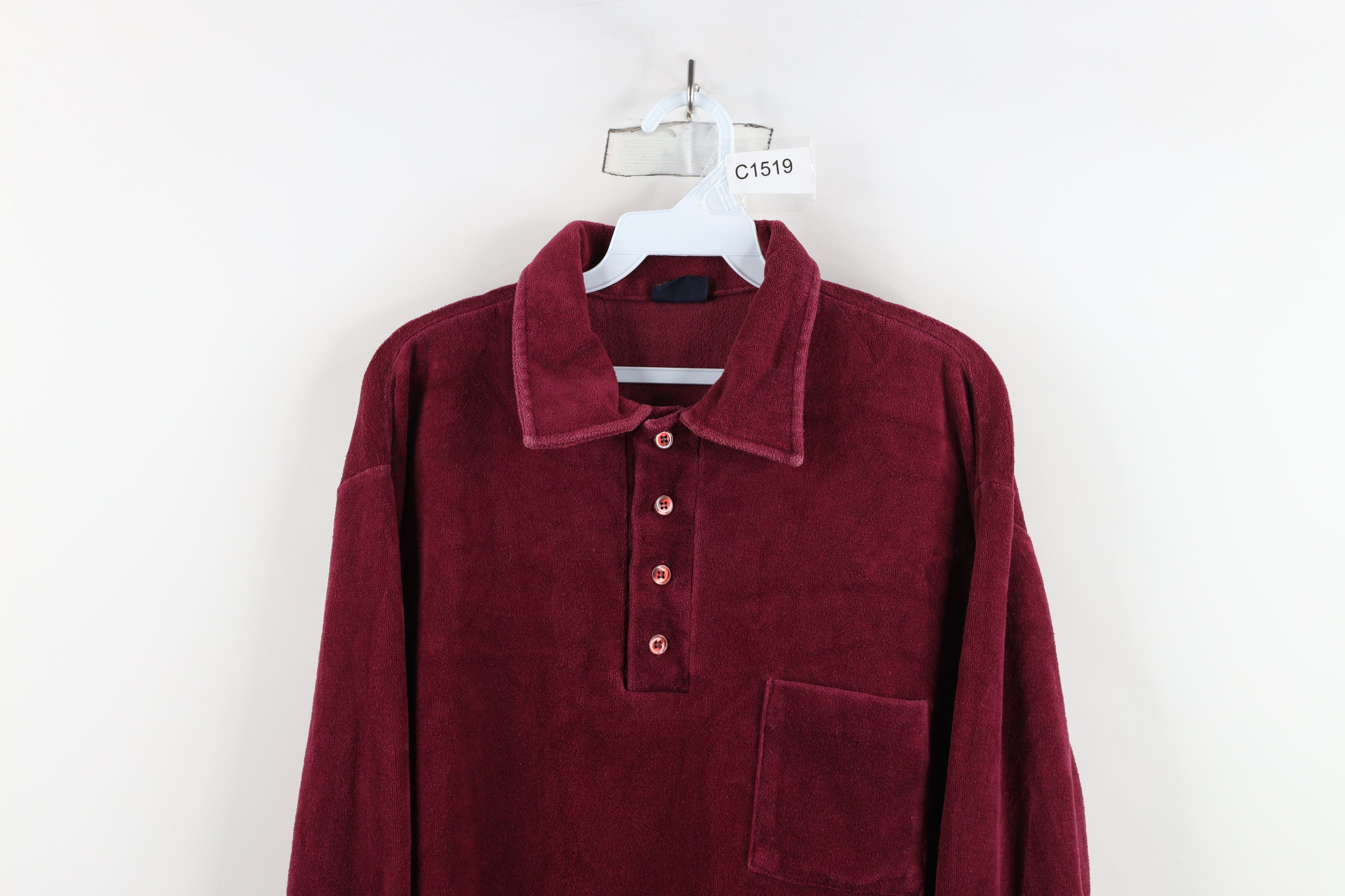Vintage Vintage 70s Streetwear Terry Cloth Collared Polo Shirt Size US XL / EU 56 / 4 - 2 Thumbnail