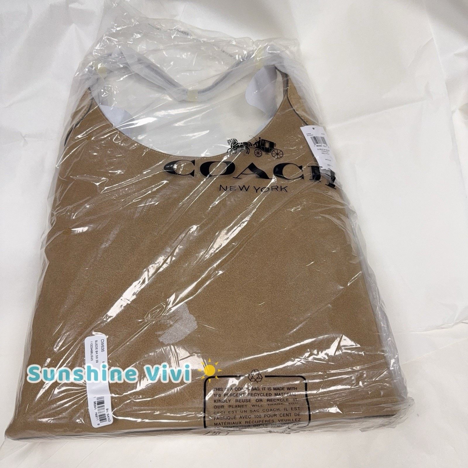 Coach NWT Coach CW636 Suede Brooklyn 39 Shoulder Bag Sand Color Size ONE SIZE - 3 Thumbnail