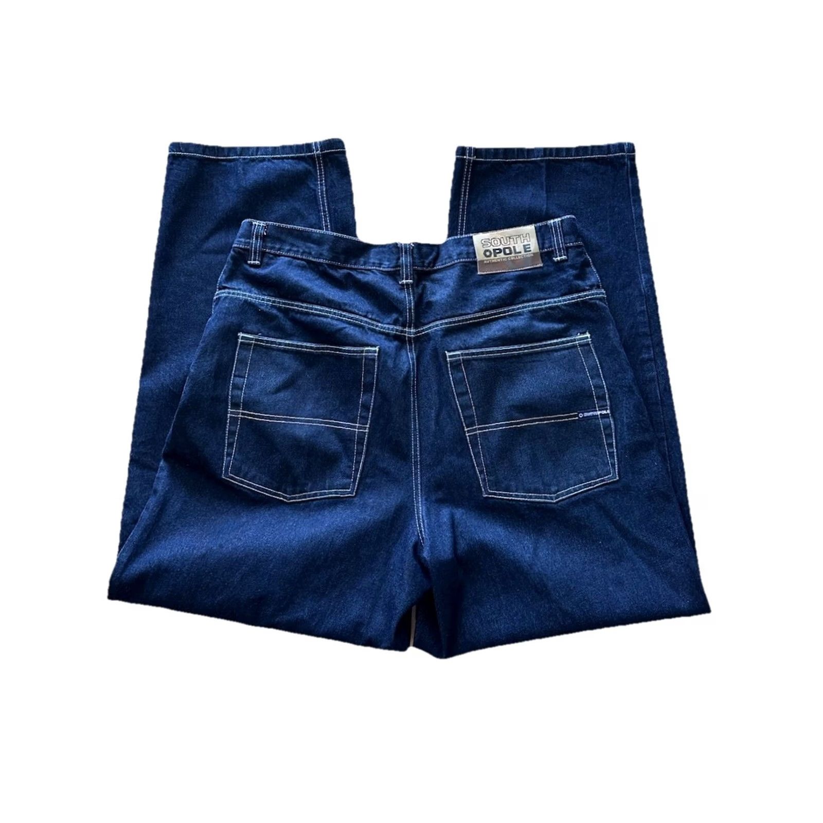 Southpole VINTAGE Southpole Jeans Baggy Wide-Leg 40x33 Men DarkWash Denim Cotton 90s Grunge Hip Hop Y2K Relaxed Regular Wide-Leg Mens Size US 40 / EU 56 - 3 Thumbnail
