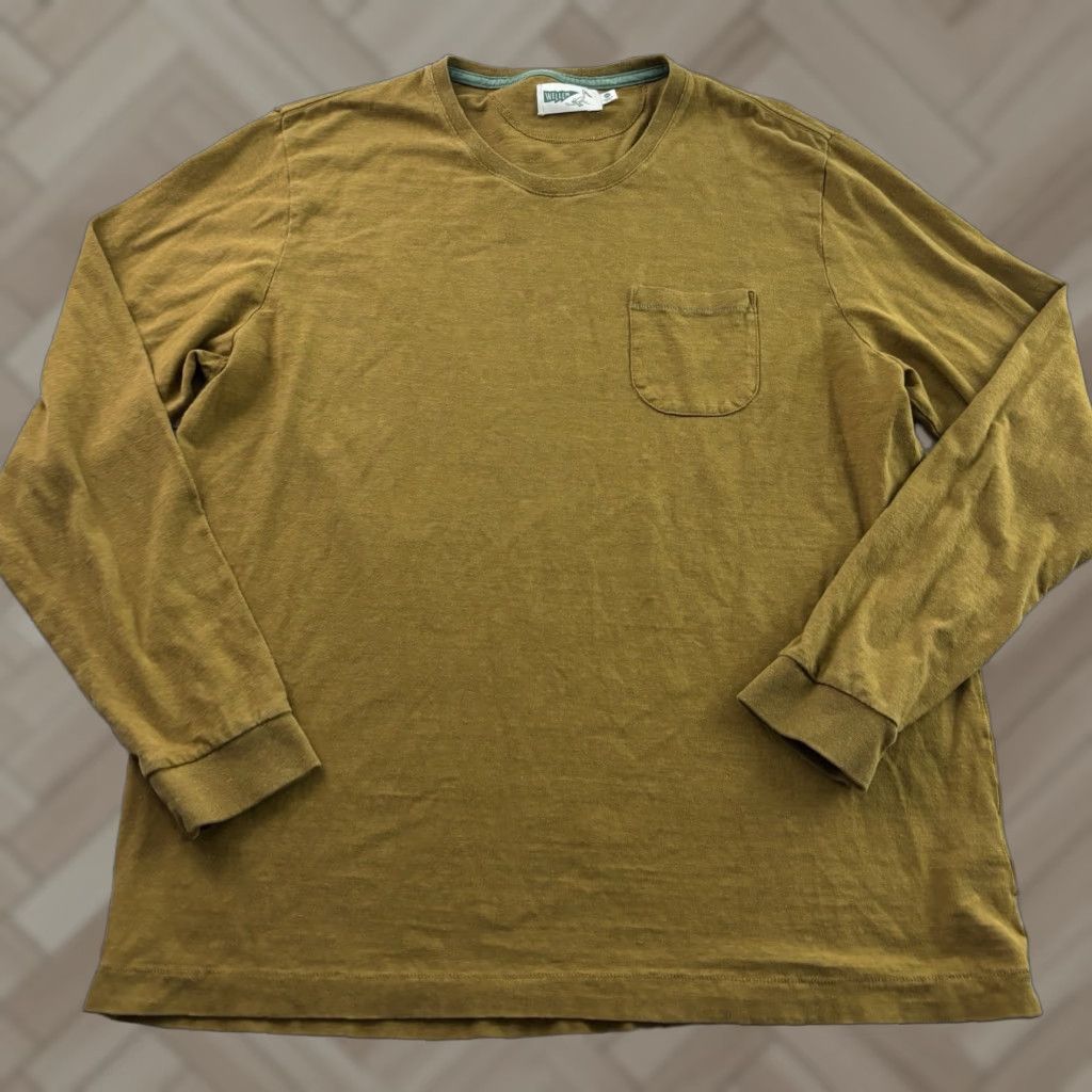 Vintage Wellen Long Sleeve Hemp Cotton Pocket T Shirt Men XXL Brown Size US XXL / EU 58 / 5 - 1 Thumbnail