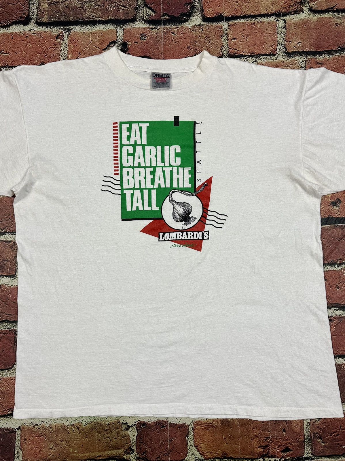 Vintage Vintage Lombardi’s Tee Italy Eat Garlic Breathe Tall Seattle Size US XL / EU 56 / 4 - 2 Thumbnail