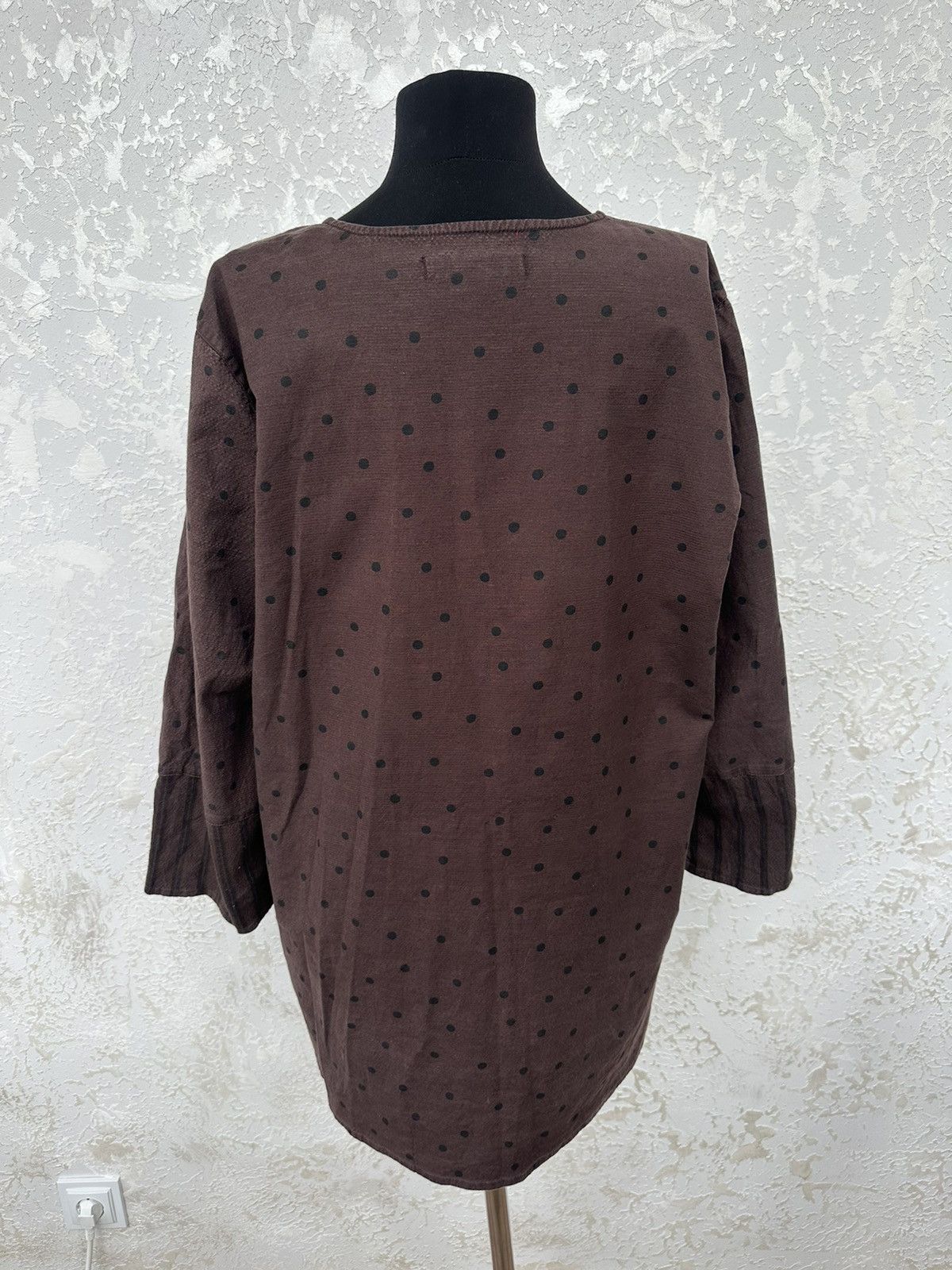 Gudrun Sjoden Gudrun Sjoden Organic Cotton Linen Polka Long Sleeve Blouse Size L / US 10 / IT 46 - 6 Thumbnail