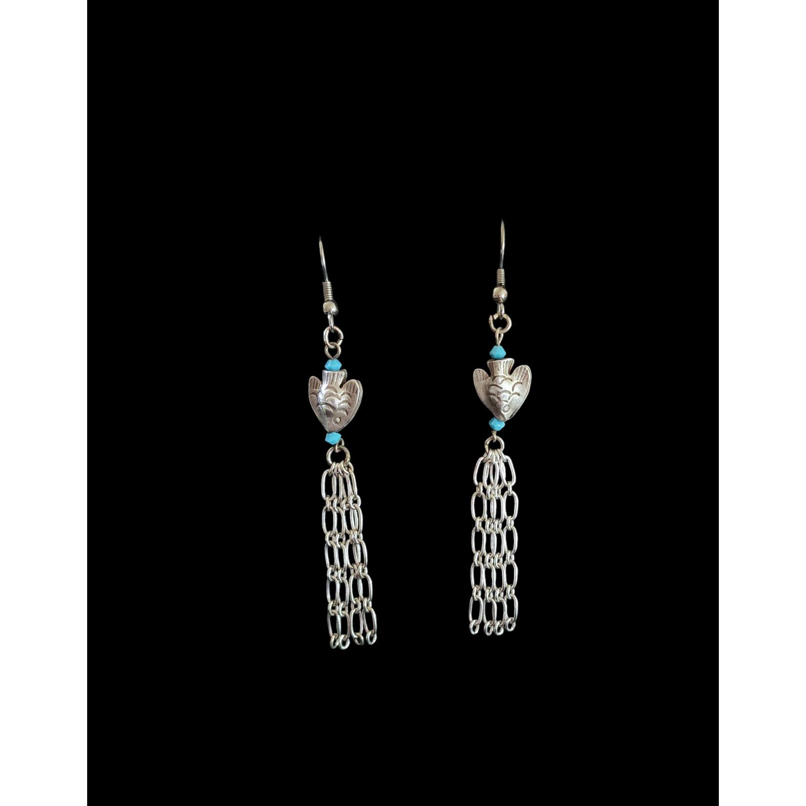 Other Handcrafted tuquoise, sterling silver beads pierced earrings Size ONE SIZE - 2 Thumbnail