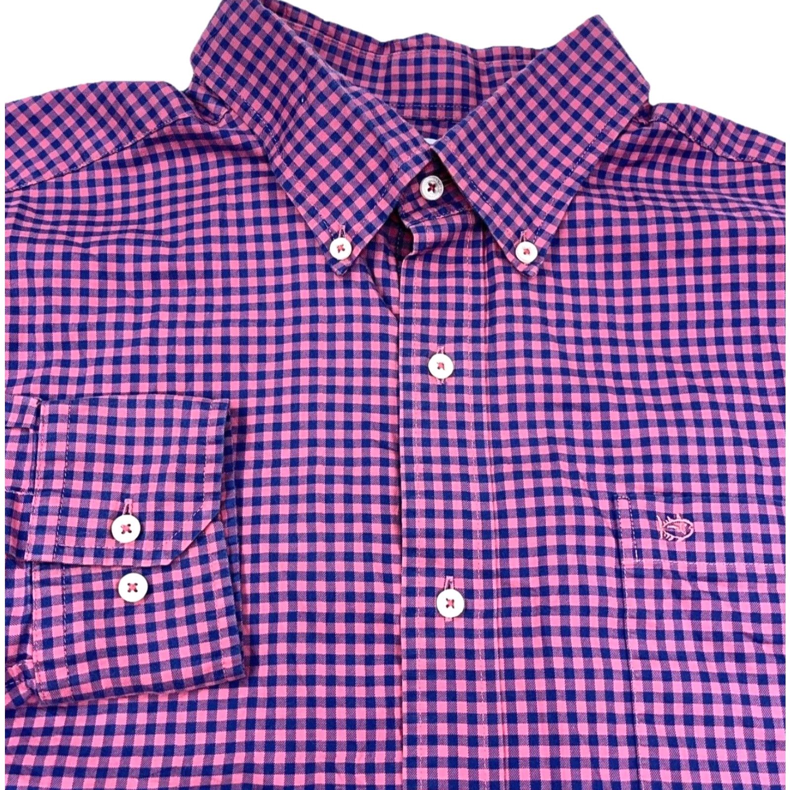 Southern Tide Southern Tide Flannel Shirt Men L Pink Blue Button-Up Gingham Classic Fit Size US L / EU 52-54 / 3 - 2 Thumbnail