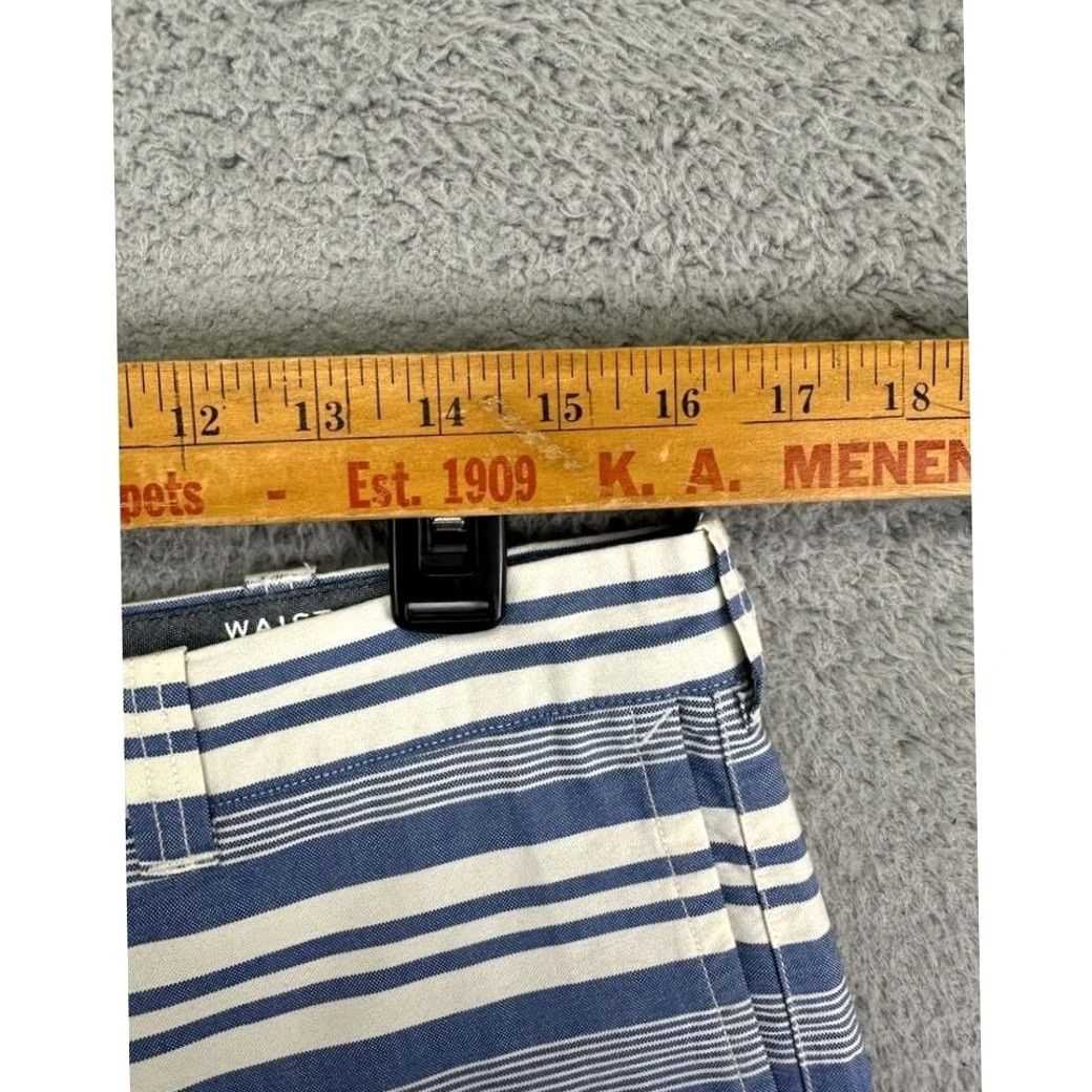 J.Crew J.CREW Shorts Mens 32X9 Blue Striped Khakis Chino Flat Front NEW Size US 32 / EU 48 - 7 Thumbnail