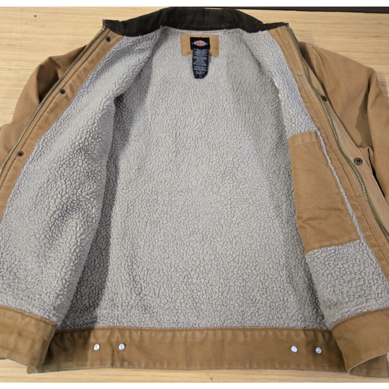 Dickies VINTAGE Dickies Jacket Canvas Work Brown L Sherpa Lined Full Zip Pockets Casual Mens Size US L / EU 52-54 / 3 - 5 Thumbnail