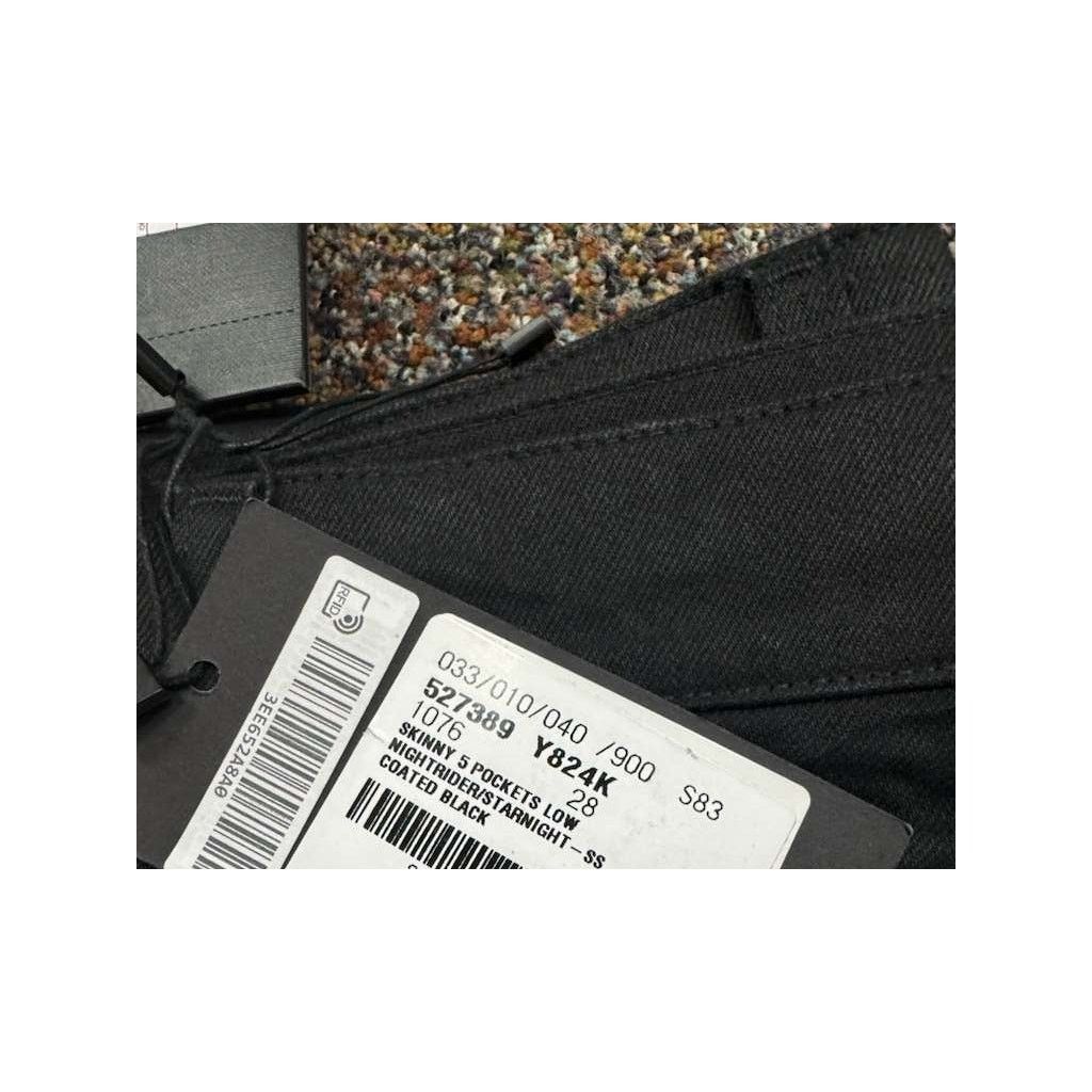 Saint Laurent Paris o1rshd1 Skinny 5 Pocket Low Nightrider Jeans in Black Size US 28 / EU 44 - 17 Thumbnail
