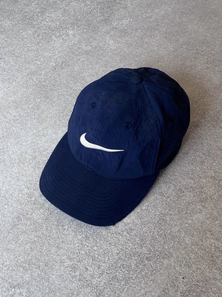 Nike VINTAGE 90s NIKE BIG SWOOSH CAP Y2K RARE Size ONE SIZE - 1 Thumbnail