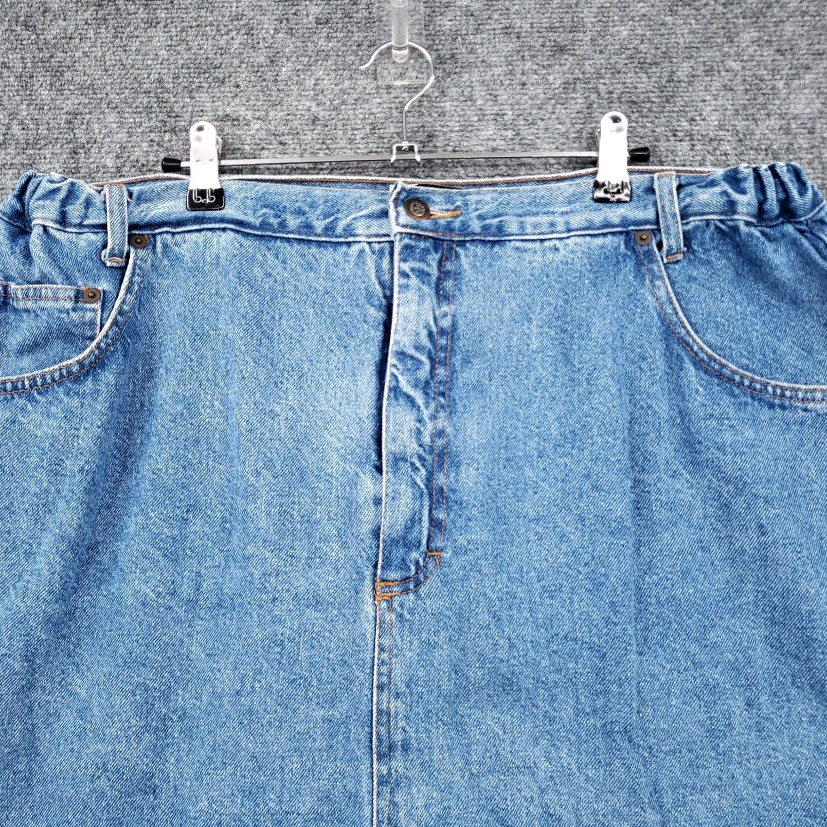 Denime Rebel Skirt Women 20W Plus Blue Denim Jean Mini Pencil Elastic Waist Size 42" / US 20 - 3 Thumbnail